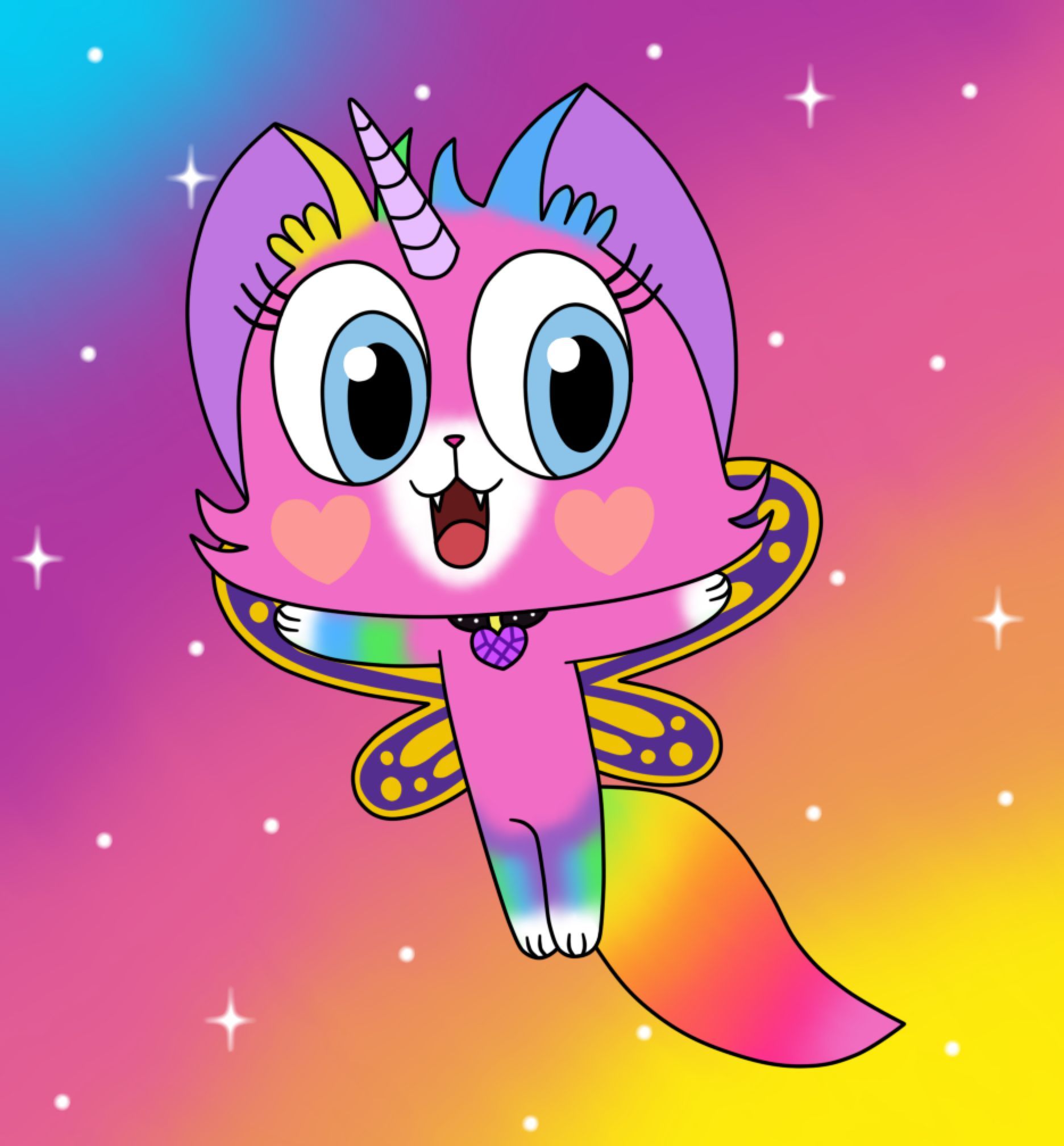 Star The Rainbow Butterfly Unicorn Kitty By Deaf Machbot. Rainbow Butterfly, Unicorn Cat, Unicorn Background