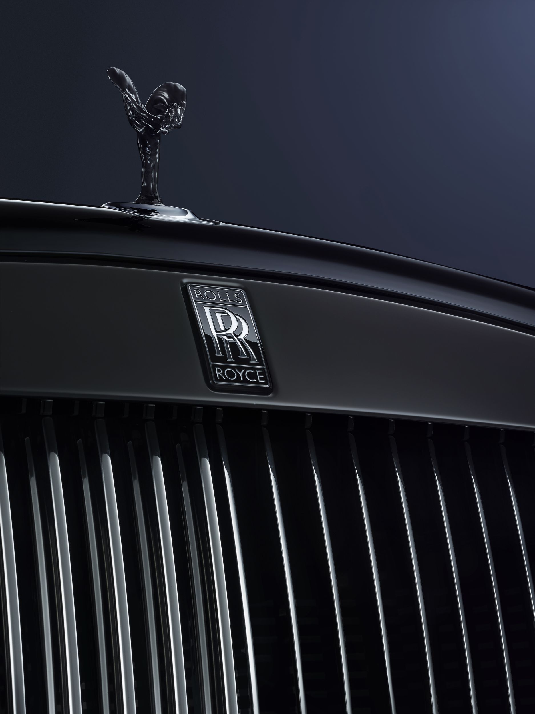 ROLLS ROYCE MOTOR CARS' SPIRIT OF ECSTASY, BLACK BADGE AND PANTHEON GRILLE