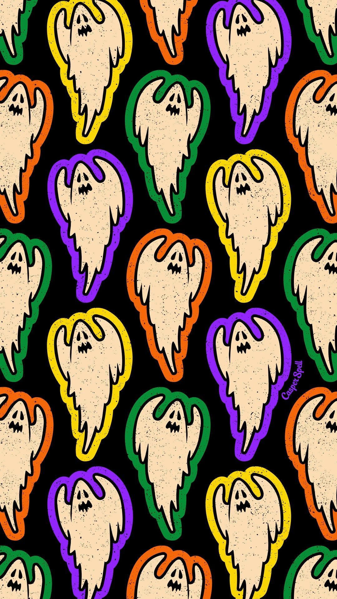 Halloween Ghosts Pattern. Trippy wallpaper, Edgy wallpaper, Halloween wallpaper iphone