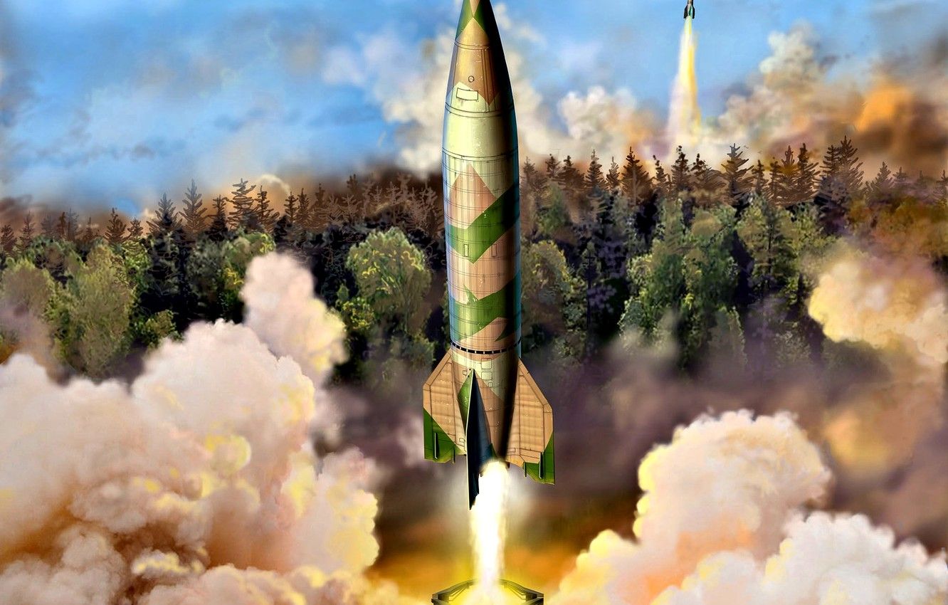 Wallpaper Smoke, Germany, Forest, Ballistic missile, weapon of retaliation, Vengeance weapon- V- The launch image for desktop, section оружие