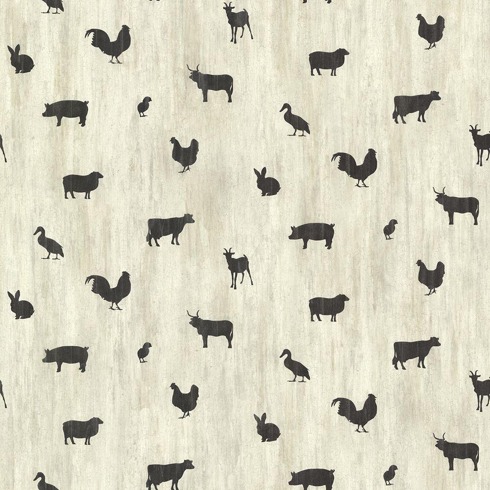 Chesapeake Farnhan Black Animal Toss Black Wallpaper Sample CTR64253SAM Home Depot