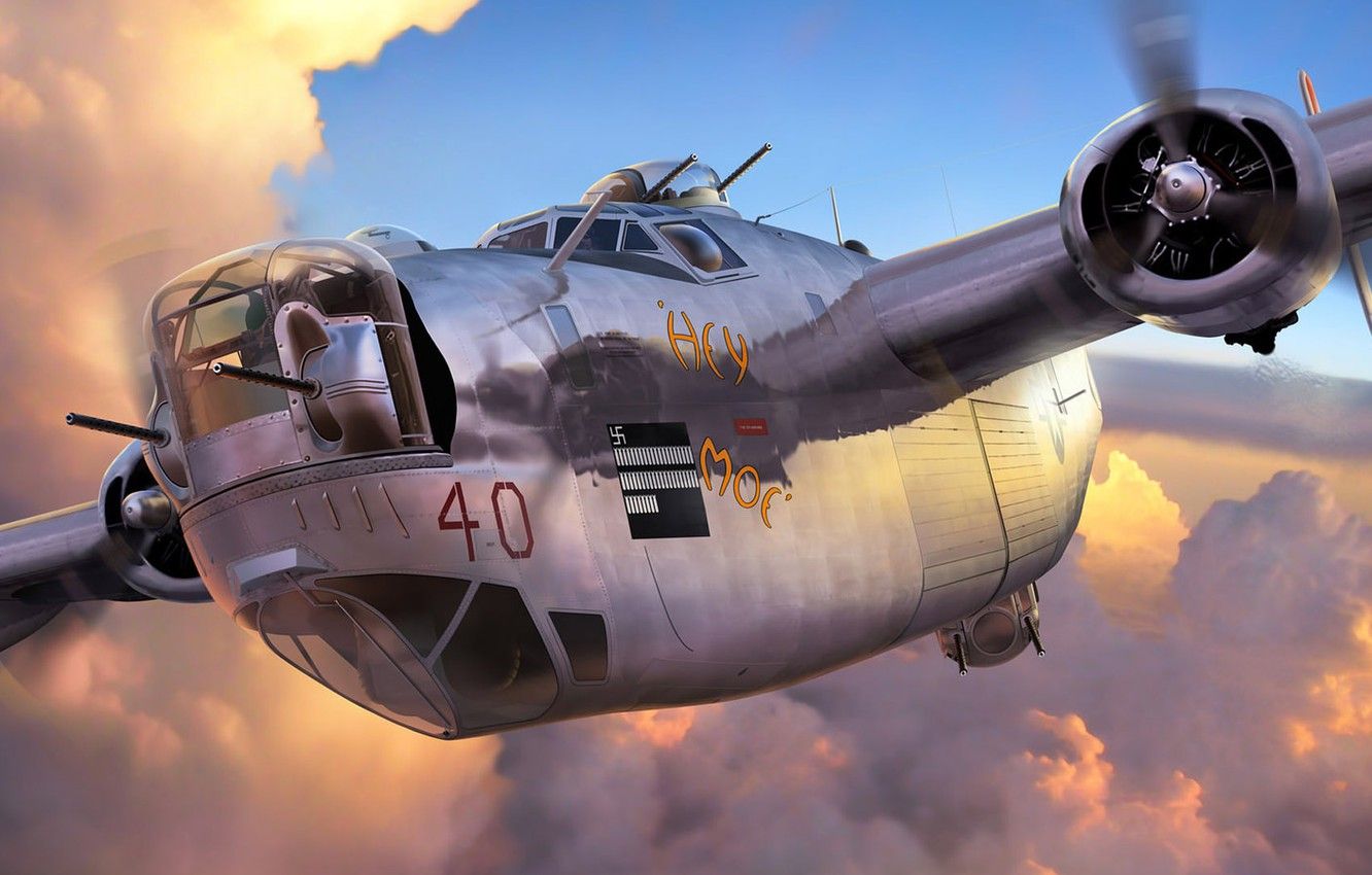 Wallpaper figure, Liberator, B- Consolidated, American heavy bomber image for desktop, section авиация