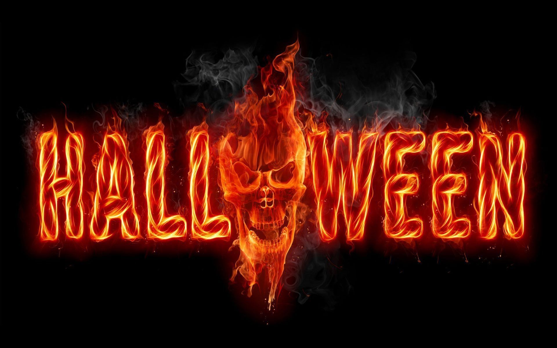 Download wallpaper Halloween, skull, flame, fire for desktop with resolution 1920x1200. High Quality HD picture wallpaper