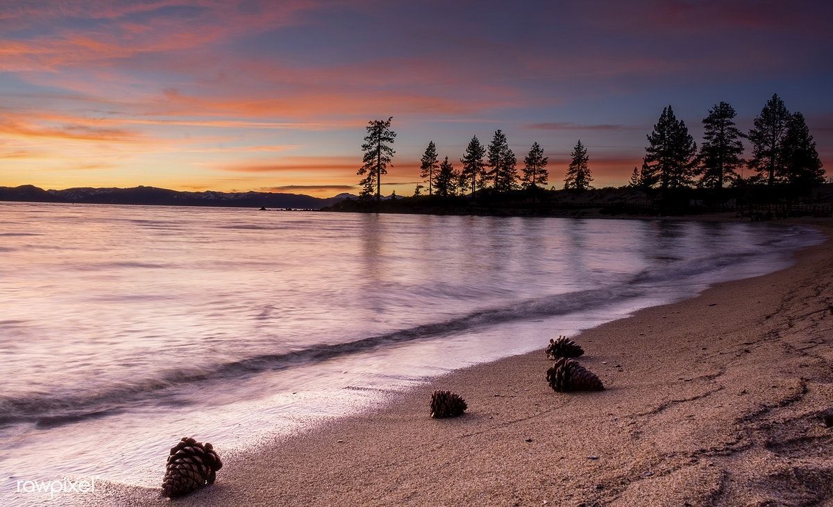 Sunset at Sand Harbor, Lake Tahoe, California, United States. free image