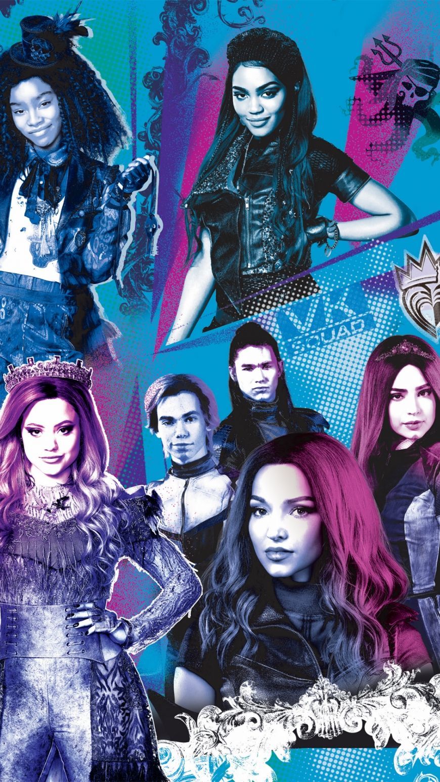 Disney Descendants 3 characters phone wallpaper. Disney descendants movie, Disney descendants Disney descendants