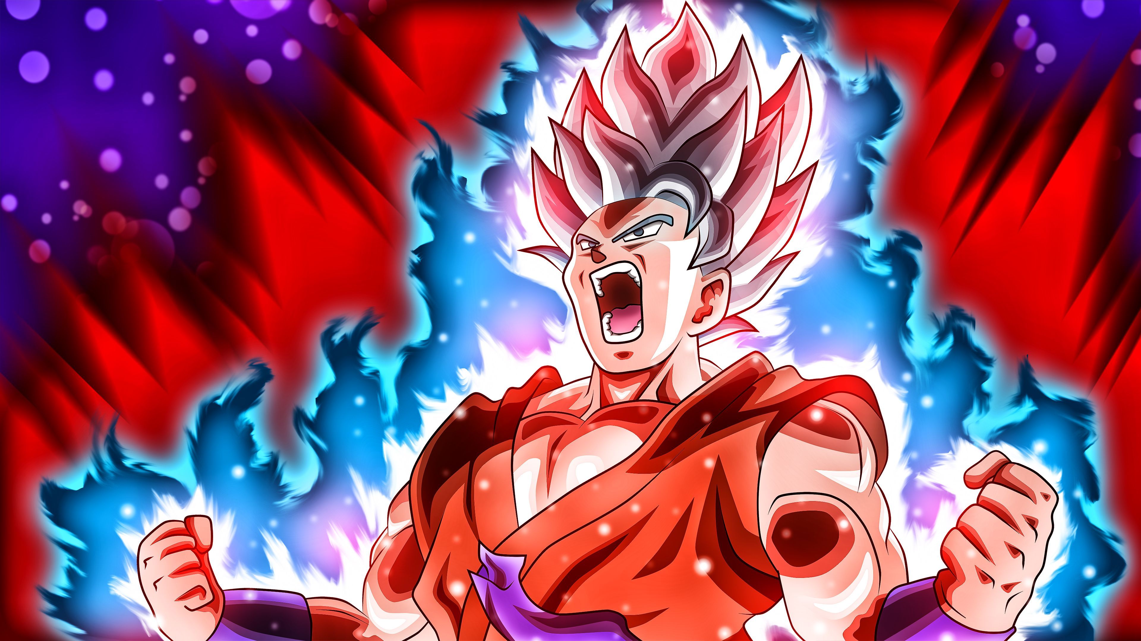 Goku's Ultimate Form: Blue Kaioken with White Hair - wide 5