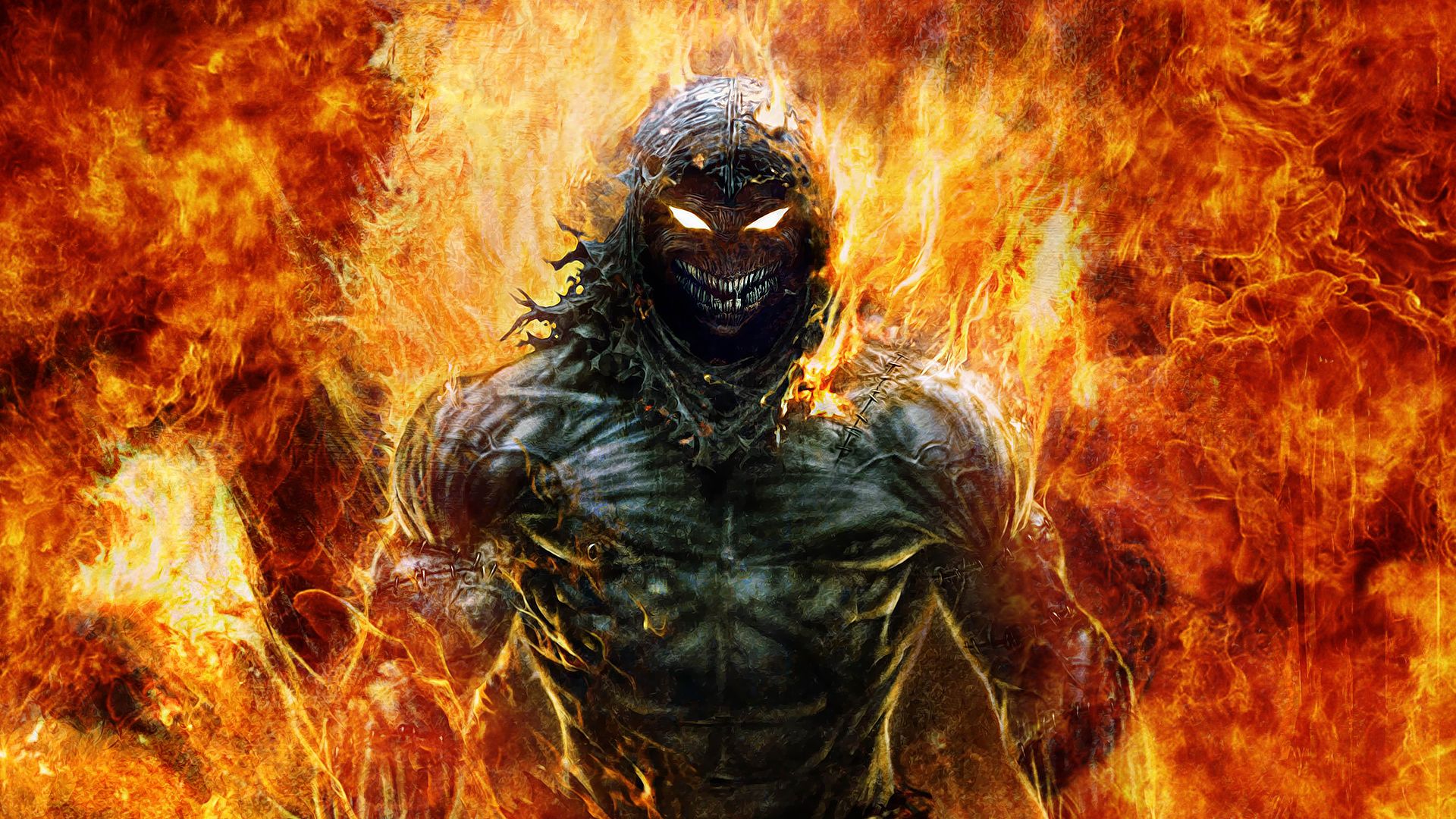 Disturbed fantasy dark horror demon fire hell metal rock wallpaperx1080