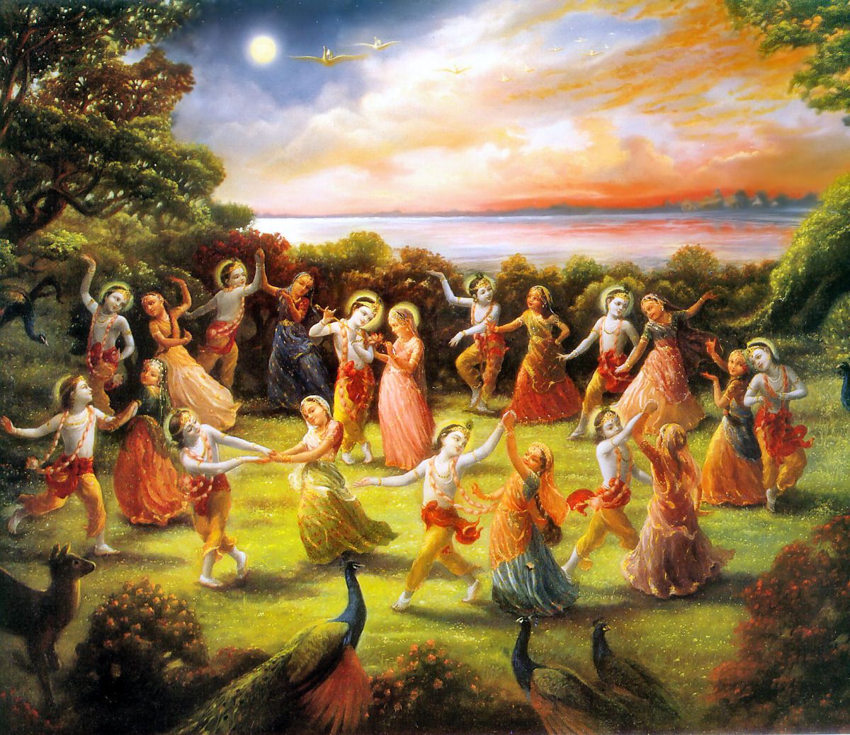 Krishna Playing With Gopi HD Wallpaper