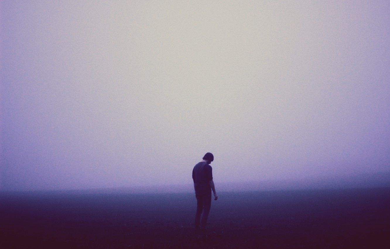Wallpaper misty, sad, man, melancholy, foggy image for desktop, section настроения