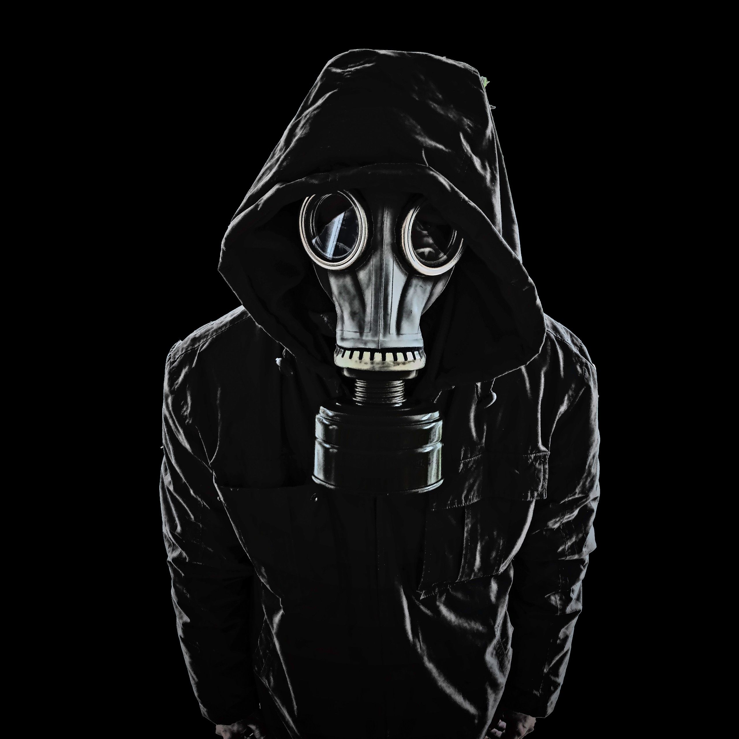 Wallpaper Gas mask, Black, Dark background, 4K, 8K, Photography,. Wallpaper for iPhone, Android, Mobile and Desktop