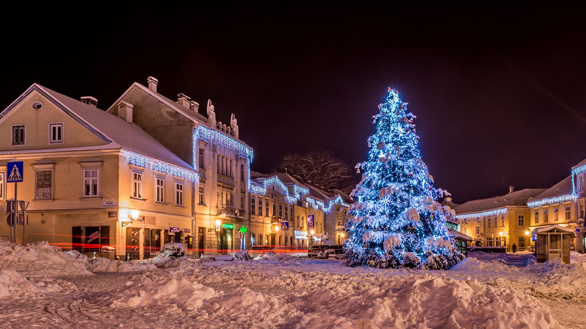 Desktop Wallpaper City of Zagreb Croatia New year Samobor 2560x1440