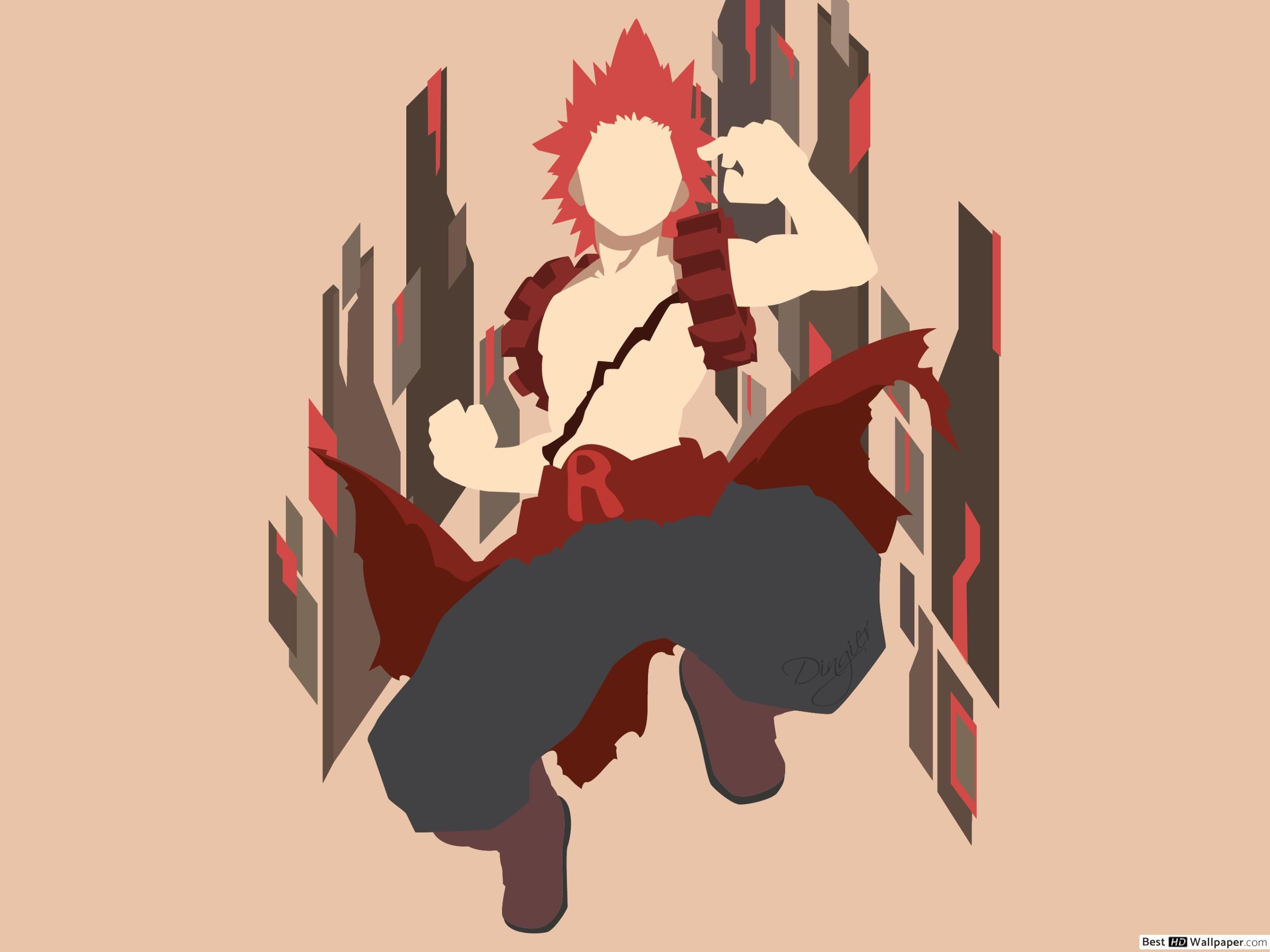 My Hero Academia Kirishima (Red Riot Minimalist) HD wallpaper download