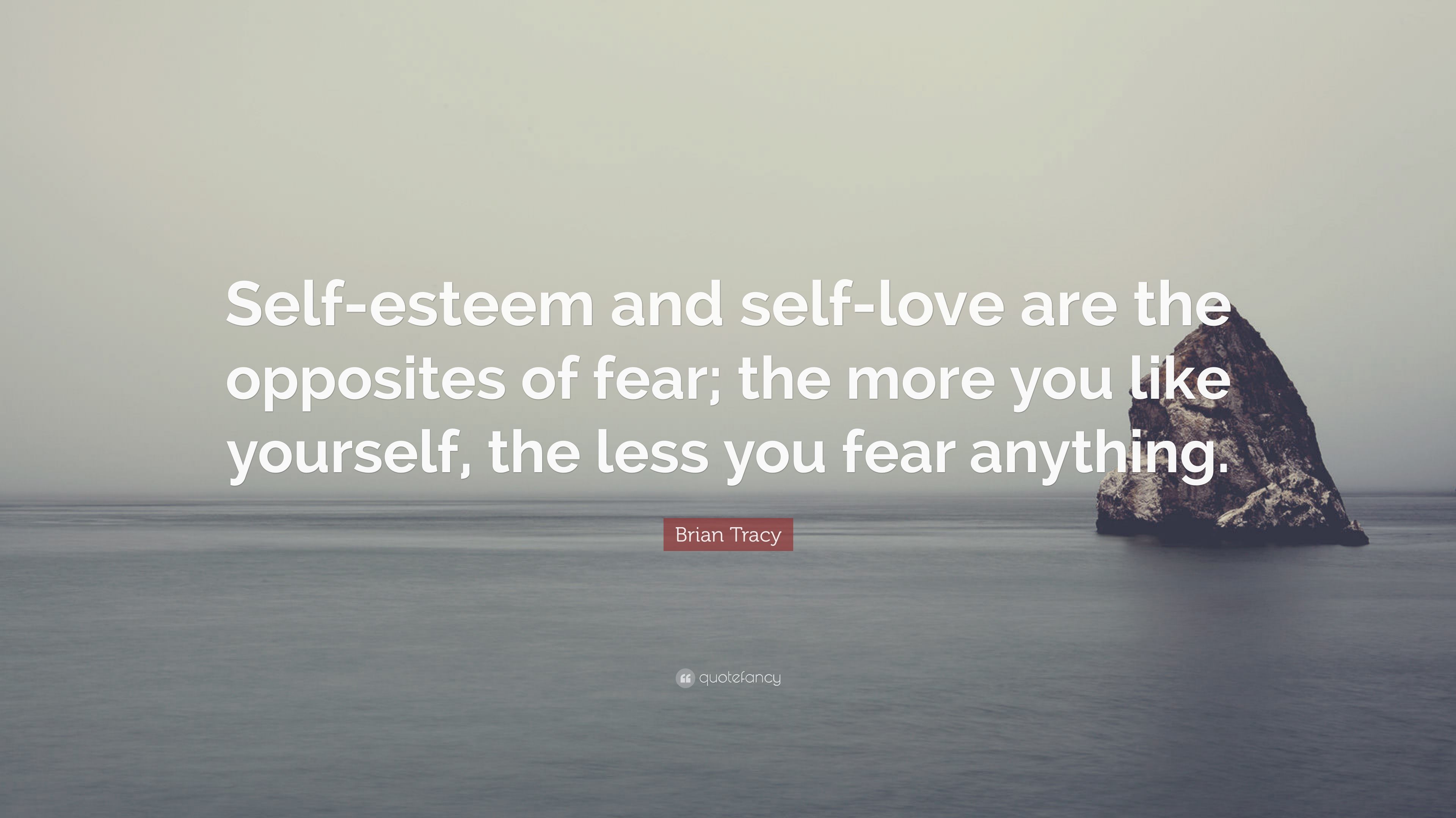 Brian Tracy Quote: “Self Esteem And Self Love Are The Opposites Of Fear; The More You Like Yourself, The Less You Fear Anything.” (12 Wallpaper)