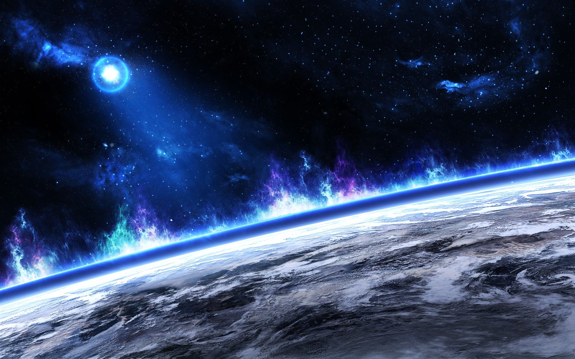 Outer space multicolor stars planets cosmic dust wallpaperx1200