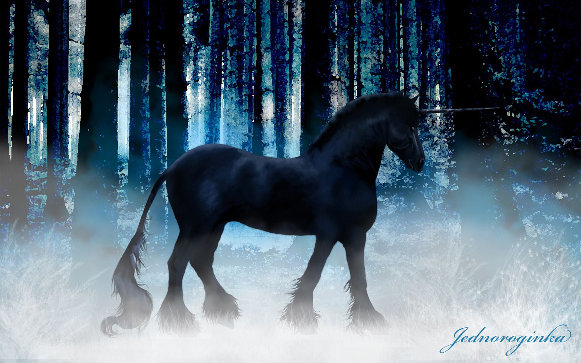 Black Unicorns 1 Free HD Wallpaper