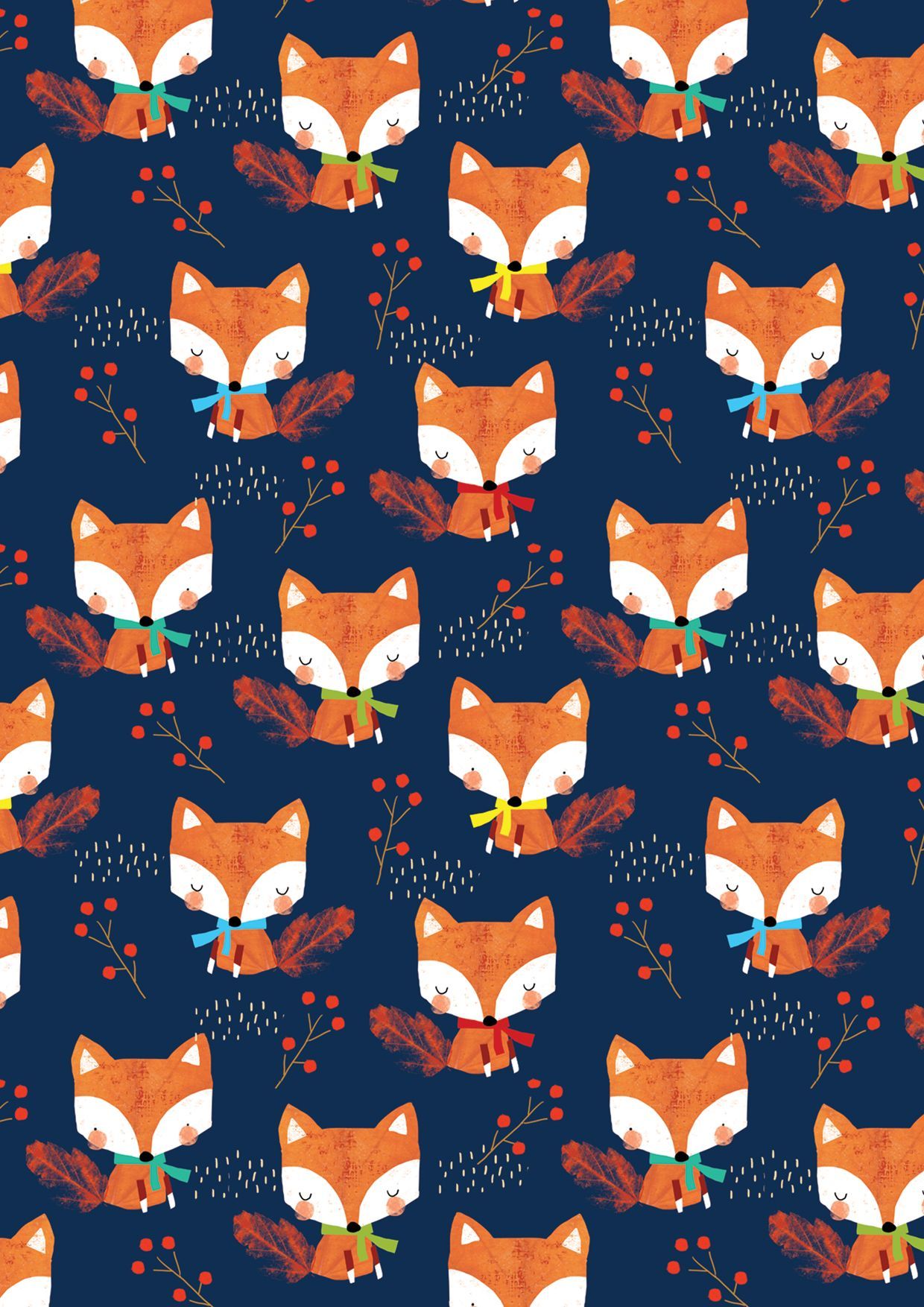 Alex Willmore version of autumn fox (Pattern). para iphone, Imagens fofas, Ilustrações
