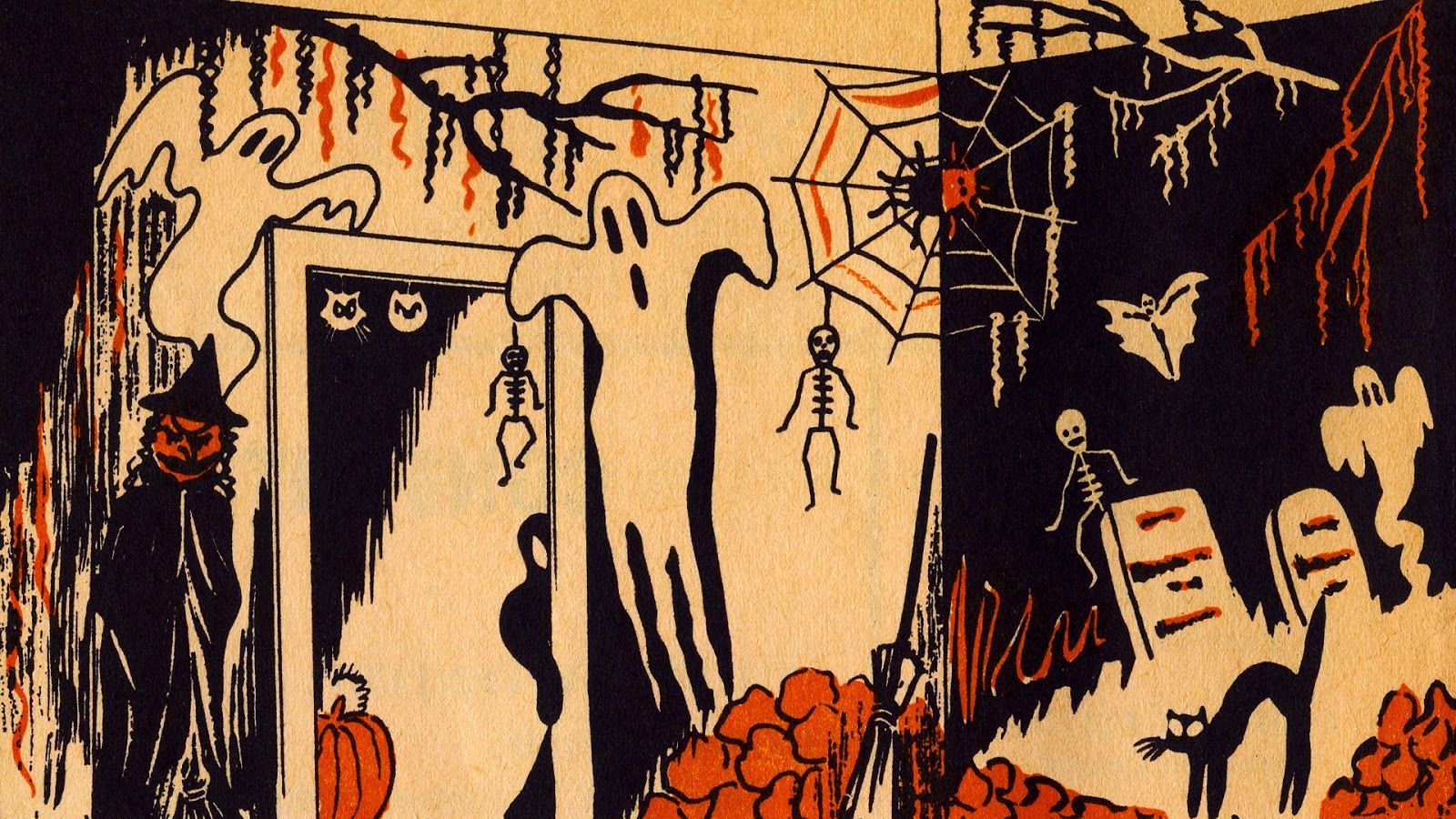 Vintage Halloween wallpaper. Halloween artwork, Vintage halloween image, Halloween image