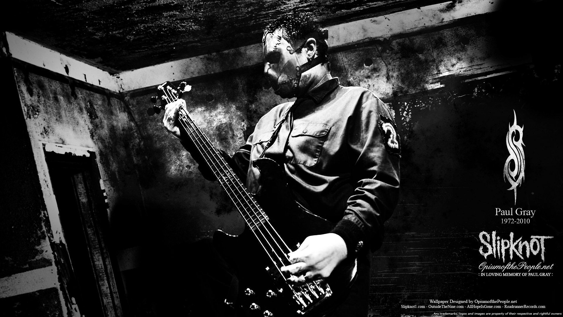 Music. Paul gray, Bass guitar, Grey wallpaper
