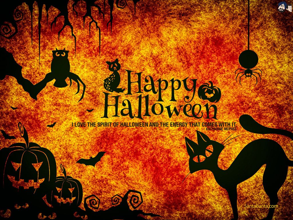 Halloween wallpaper ft. Katharine McPhee quote on Halloween