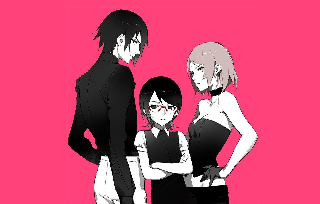 Wallpaper Naruto, Naruto, Uchiha Sasuke, Haruno Sakura, Sarada image for desktop, section сёнэн