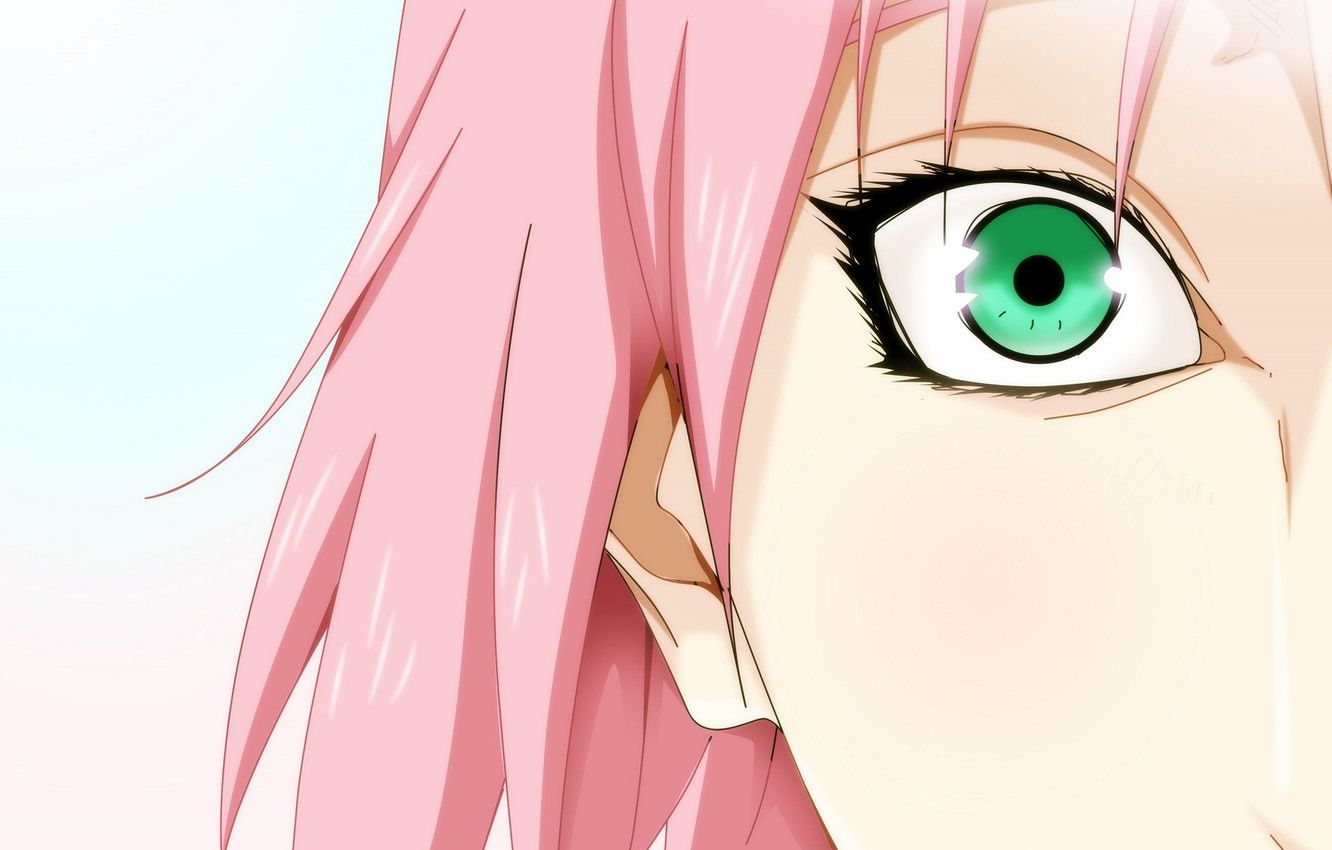 Wallpaper look, girl, eyes, Naruto, Naruto, Sakura Haruno image for desktop, section сёнэн
