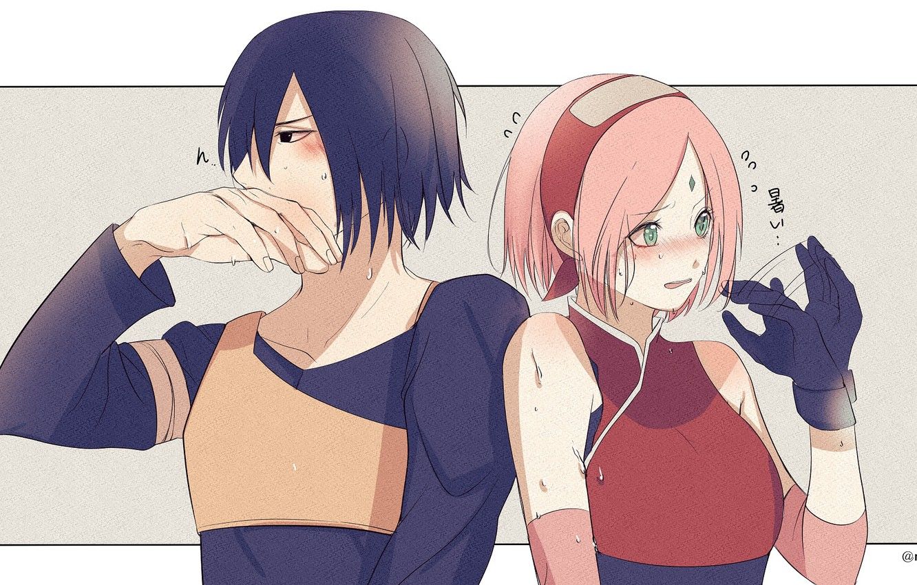 Wallpaper pair, a couple, Naruto, Naruto, Sasuke Uchiha, Sakura Haruno, Sasuke Uchiha, Sakura Haruno image for desktop, section сёнэн