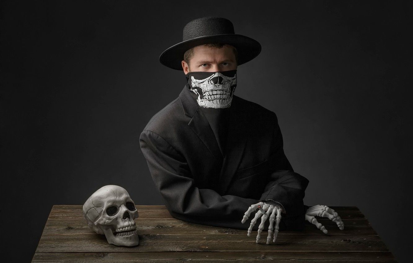Wallpapers skull, man, skeleton, Happy Halloween image for desktop, section...