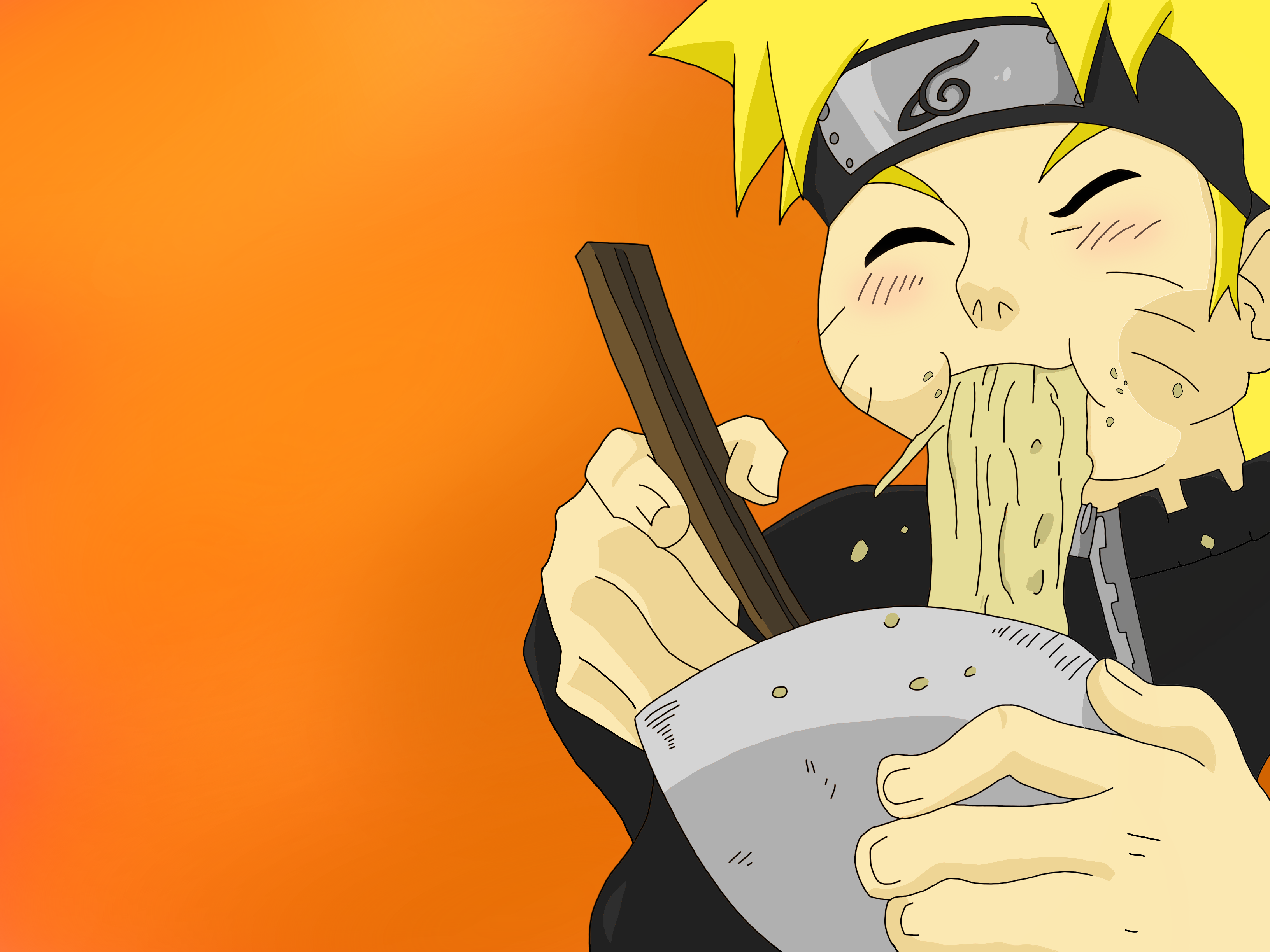 I drew Naruto eating ramen. 