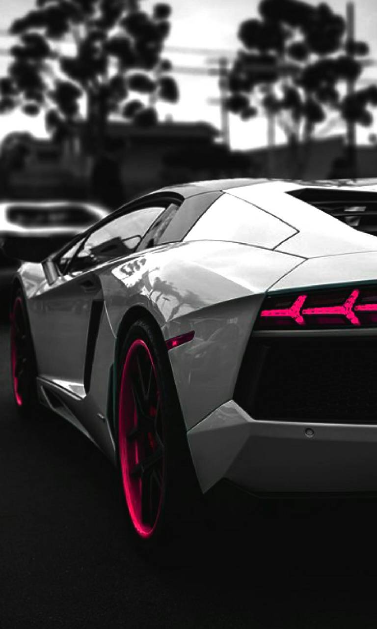 Silver and Red Lambo wallpaper