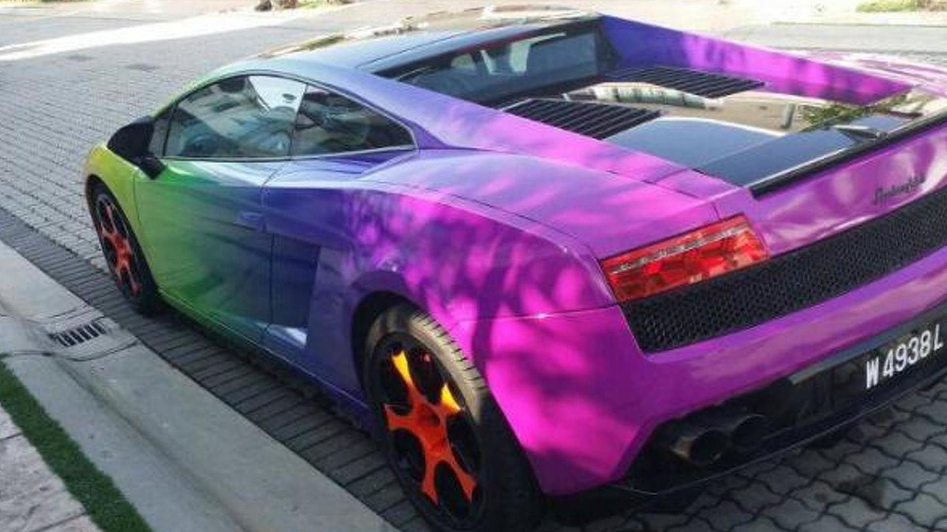 Rainbow Wrapped Lamborghini Gallardo In Malaysia