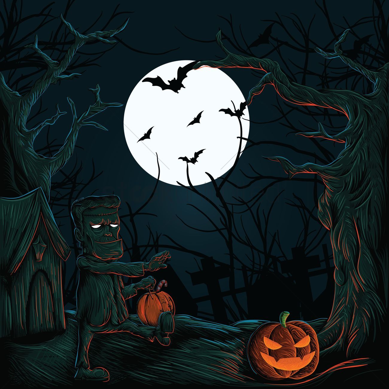 Halloween Illustration Wallpapers - Wallpaper Cave