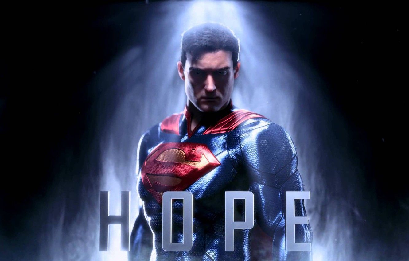 Wallpaper look, hope, the inscription, costume, symbol, Superman, symbol, Superman, suit, hope, Infinite Crisis image for desktop, section игры