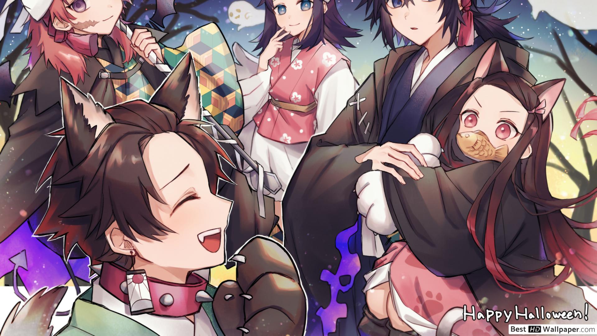 Kimetsu no yaiba halloween HD wallpaper download