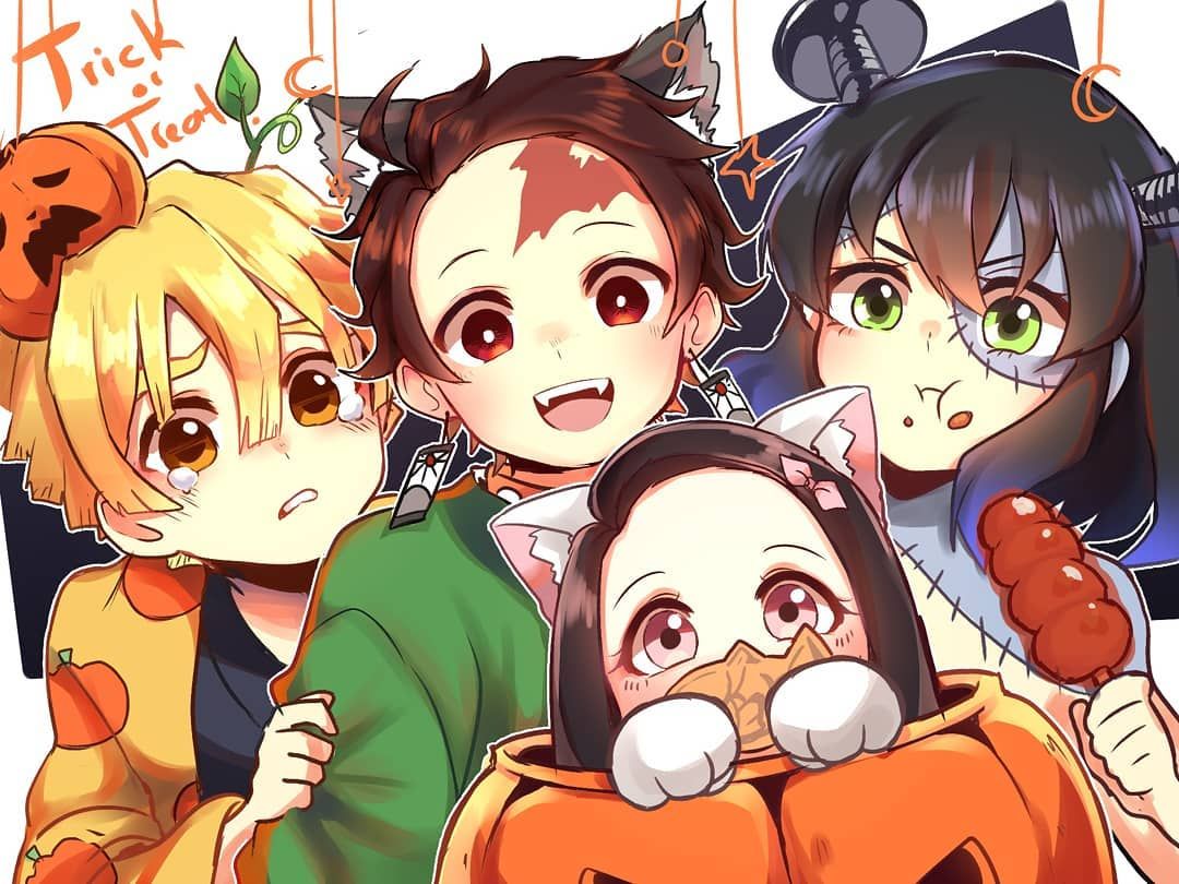 gomi on Instagram: “Early Halloween art cus is haven't posted in so long u.u Ufotable really blessed us with neko nezuko... Anime halloween, Anime angel, Anime