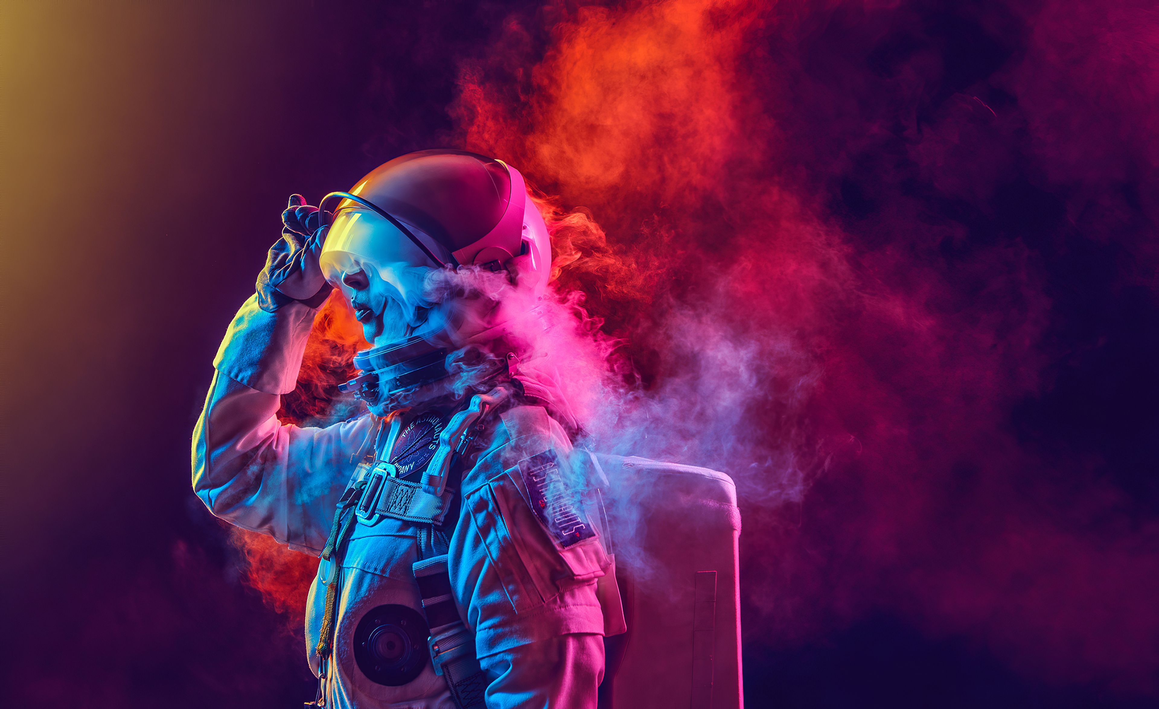 Astronaut Coloured Smoke 4k, HD Artist, 4k Wallpaper, Image, Background, Photo and Picture