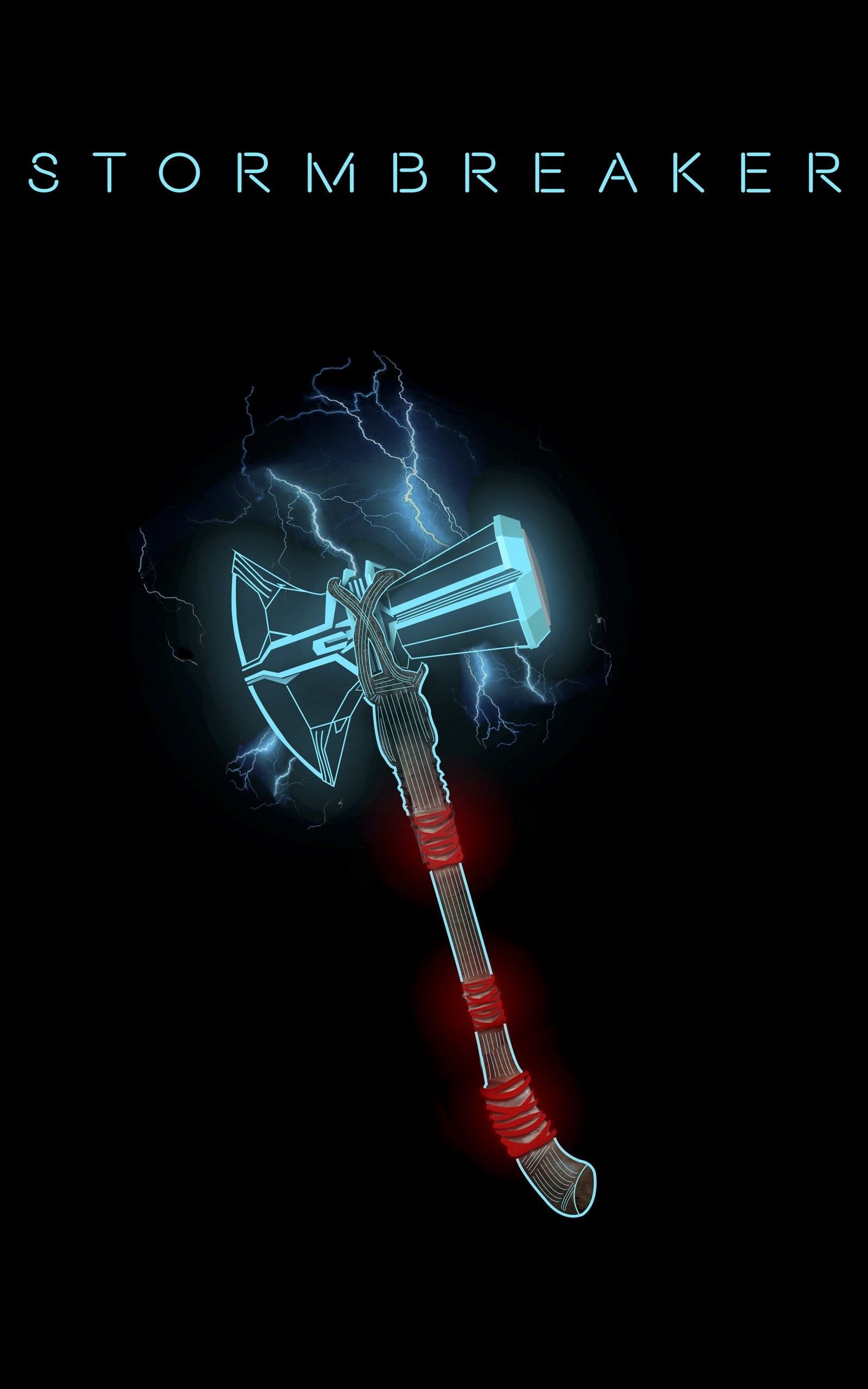 Download 1600x2560 Thor, Hammer, Stormbreaker, Minimalism Wallpaper for Google Nexus 10