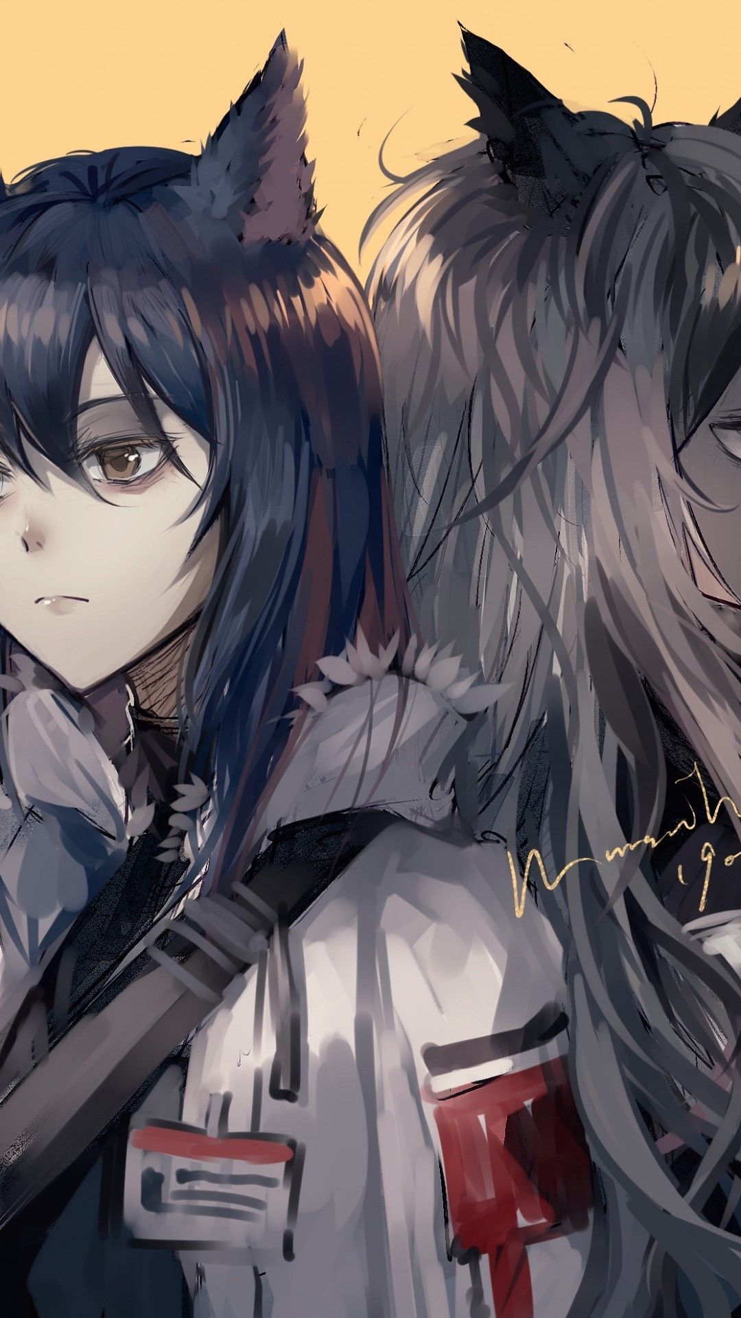 Download 1080x1920 Texas, Lappland, Arknights, Animal Ears, Anime Games Wallpaper for iPhone 8, iPhone 7 Plus, iPhone 6+, Sony Xperia Z, HTC One