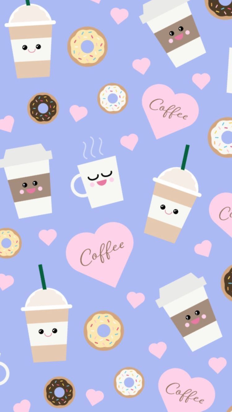 Coffee Pattern. Wallpaper iphone cute, Kawaii wallpaper, Cute wallpaper