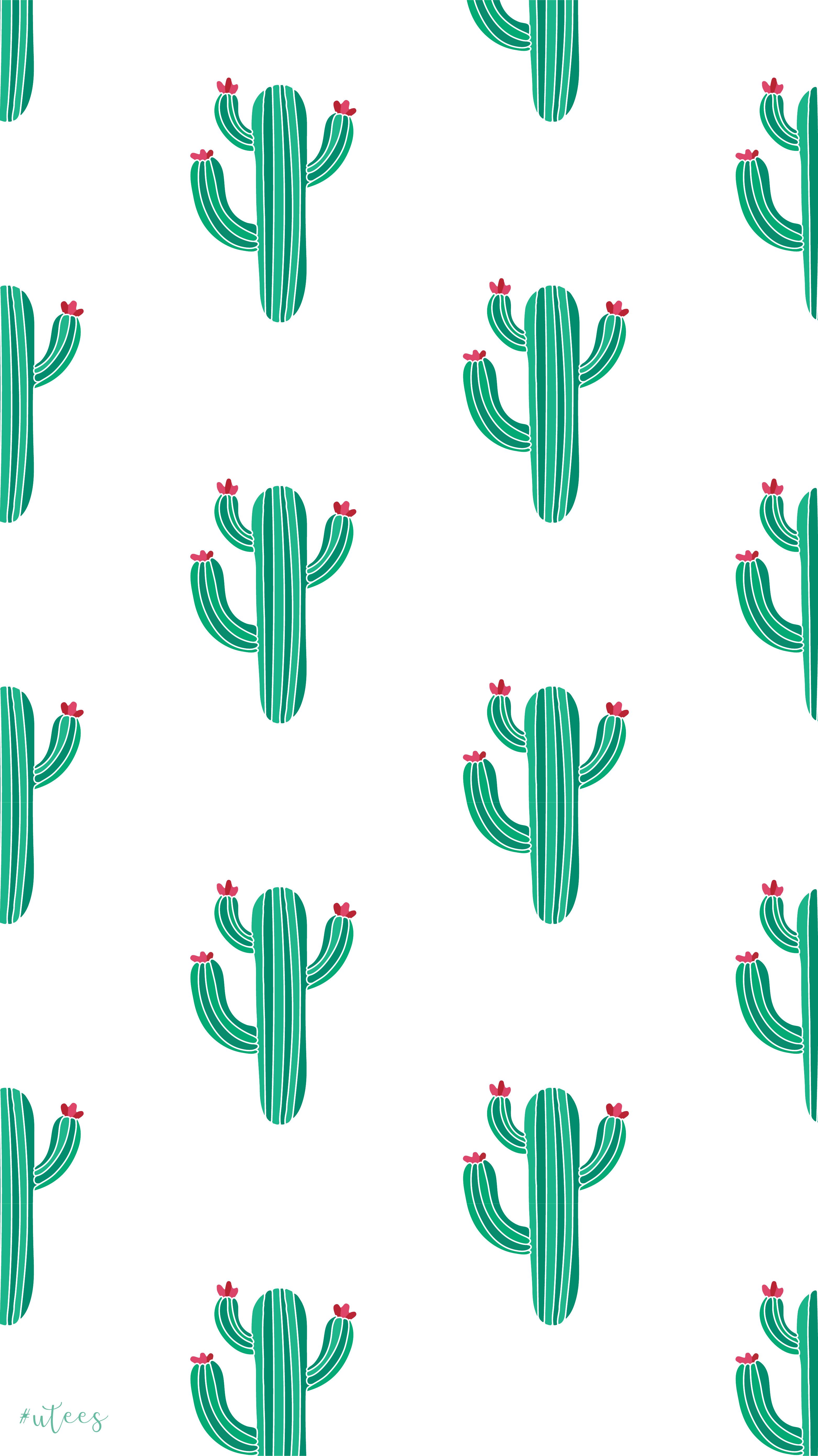 Cactus Wallpaper Design I Made by University Tees Design Team. Cute wallpaper for phone, Wallpaper iphone cute, Cute patterns wallpaper
