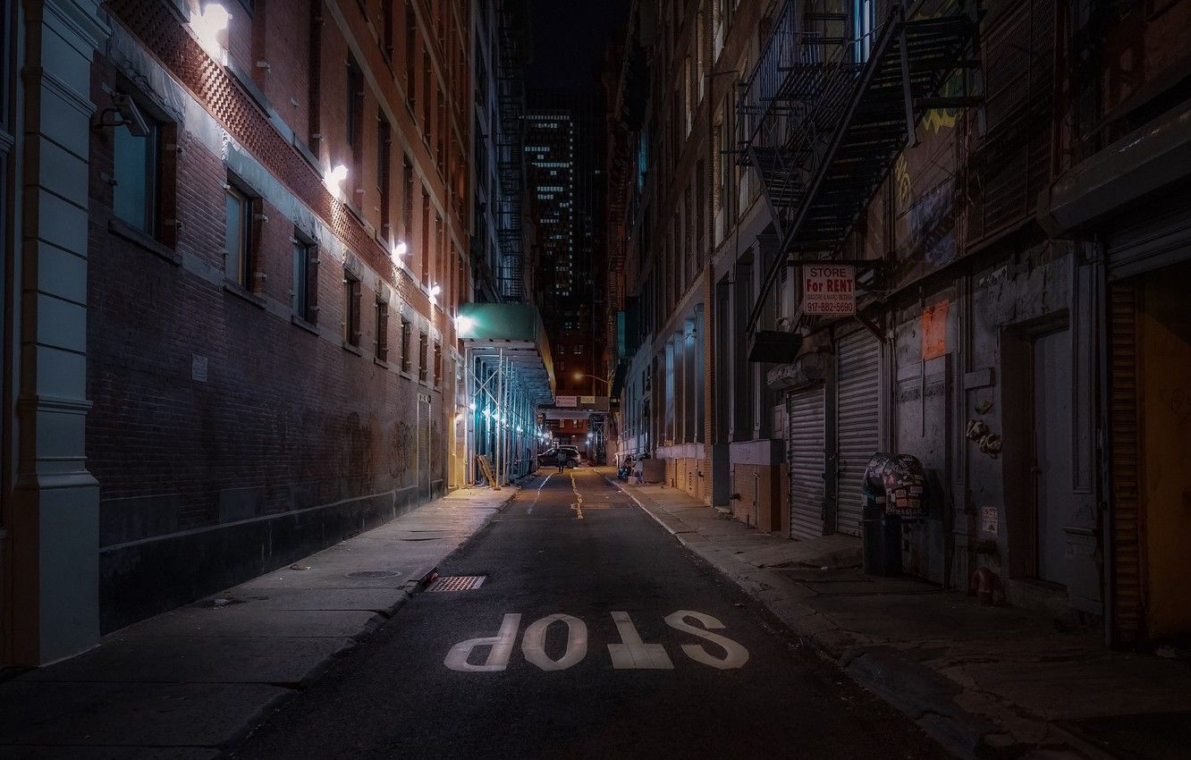 Wallpaper United States, night, New York, street, stop, urban scene image for desktop, section город