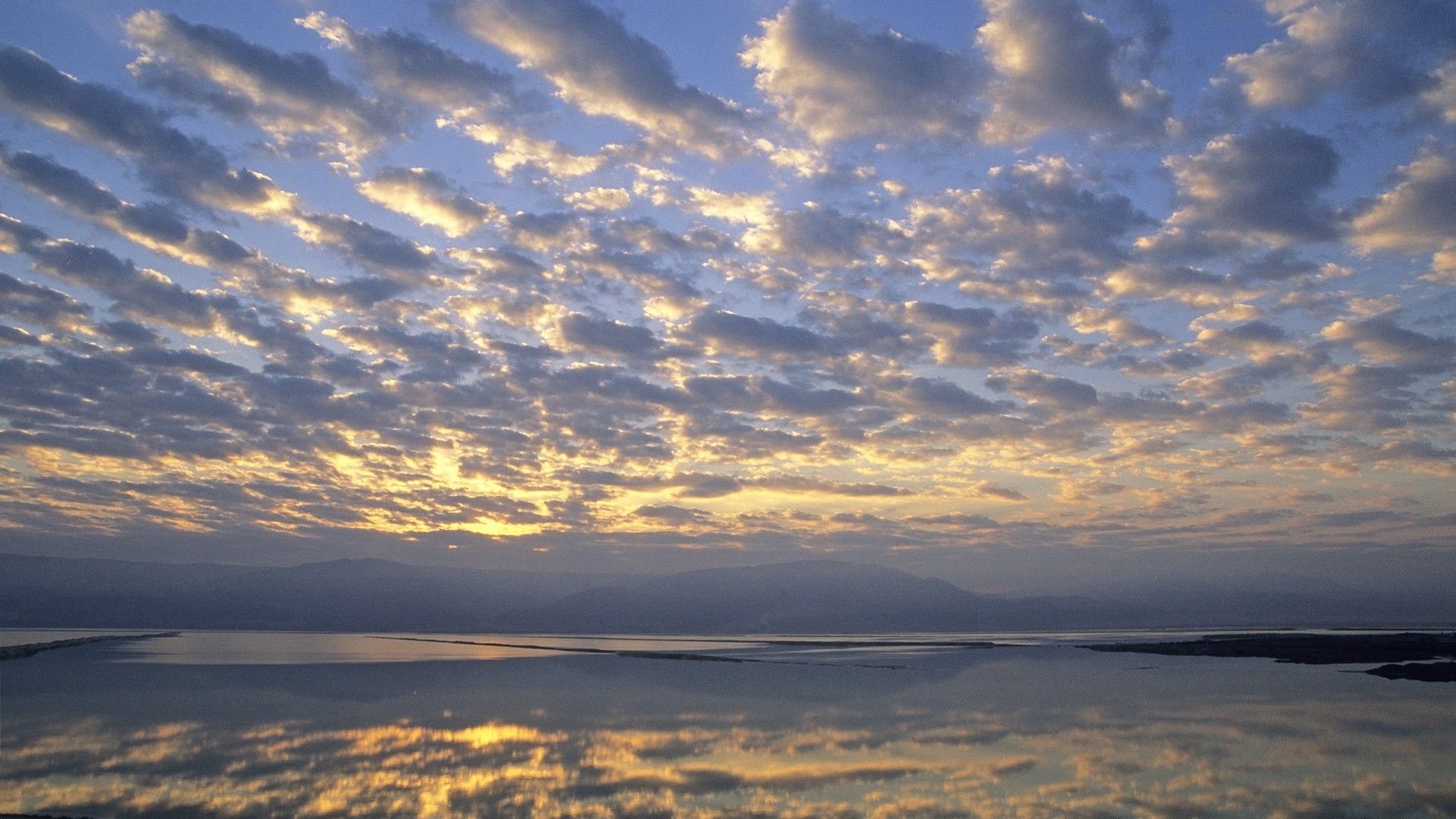 Clouds and Dead Sea Wallpaper