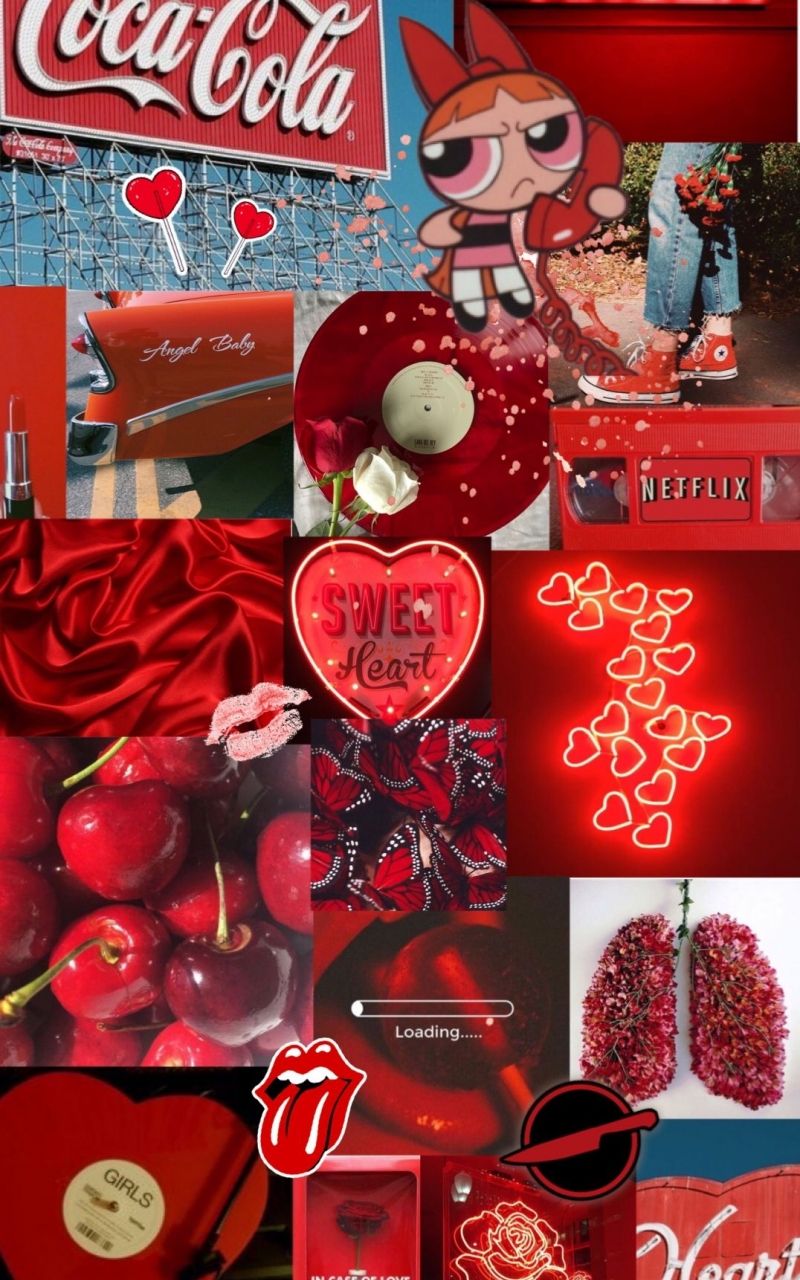 Light Red Aesthetic Collage Wallpaper Laptop - Garoto Reclamao