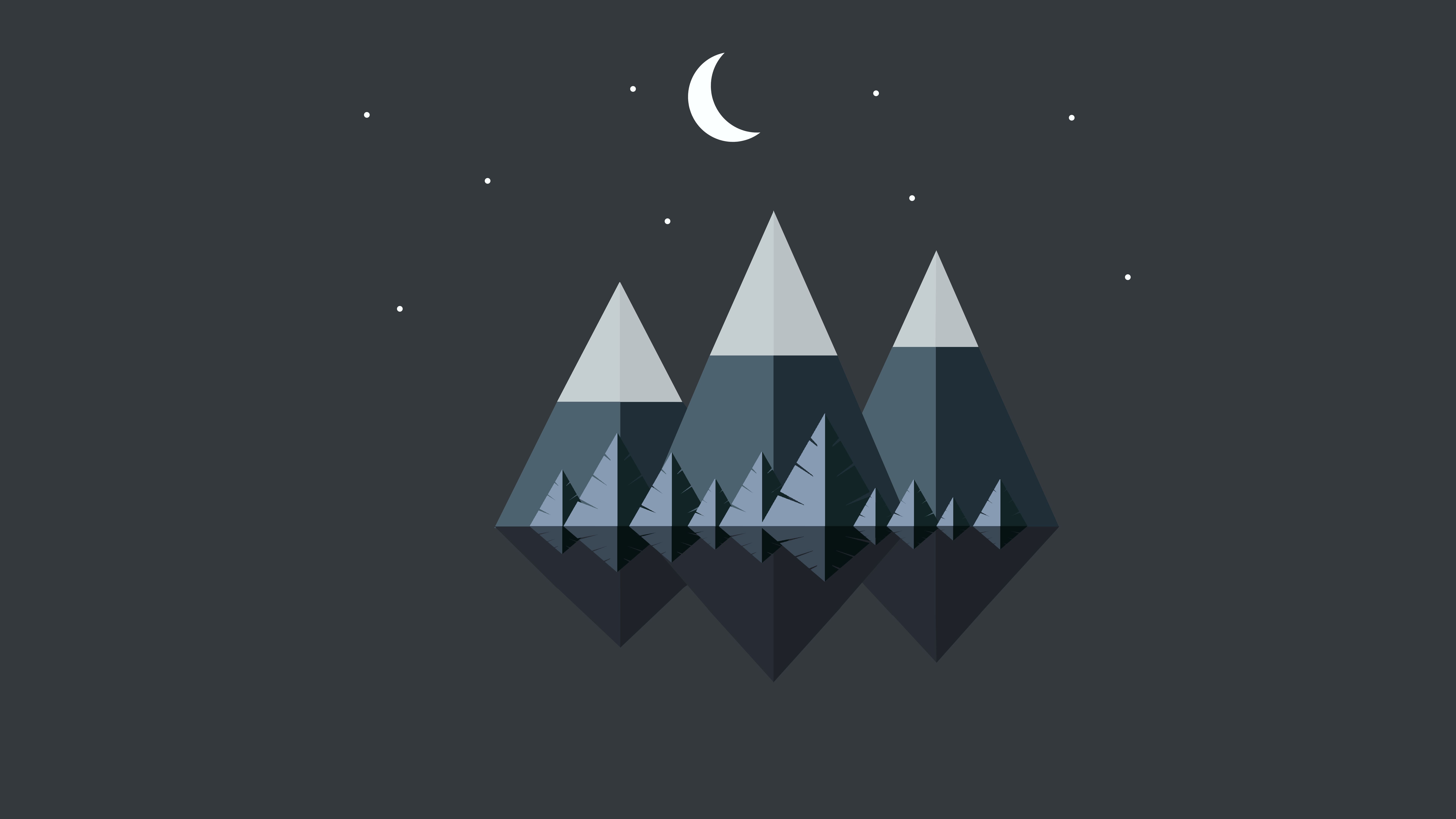 Minimal Mountains At Night Wallpaper, HD Artist 4K Wallpaper, Image, Photo and Background