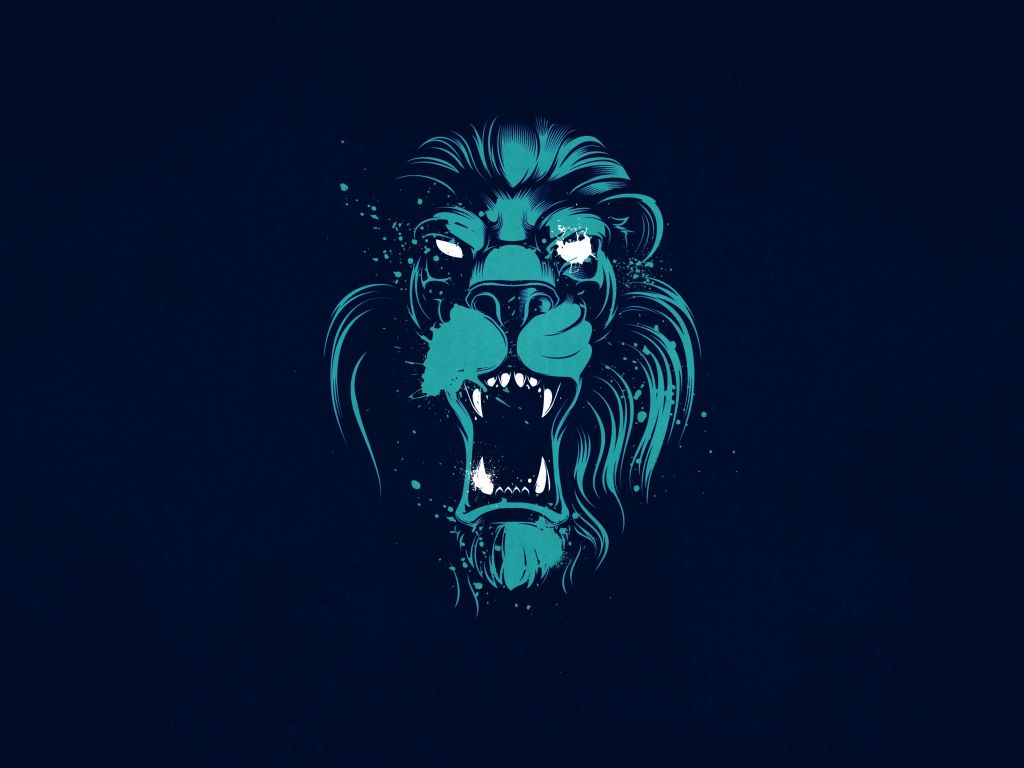 Desktop wallpaper roar of lion, minimal, art, HD image, picture, background, e883b1