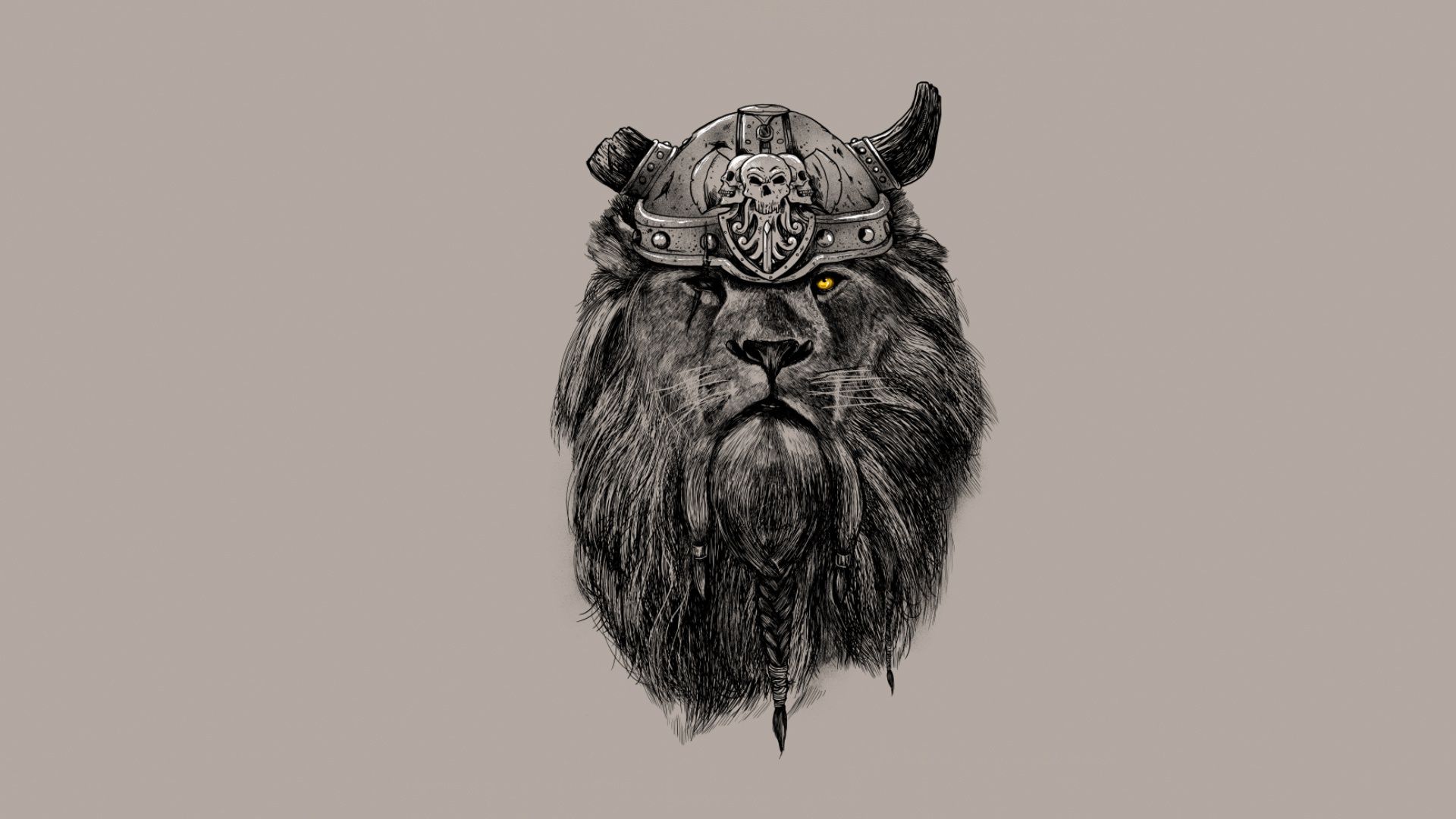 Leo Lion Artwork Helmet Viking Beard Artwork Wallpaper Book