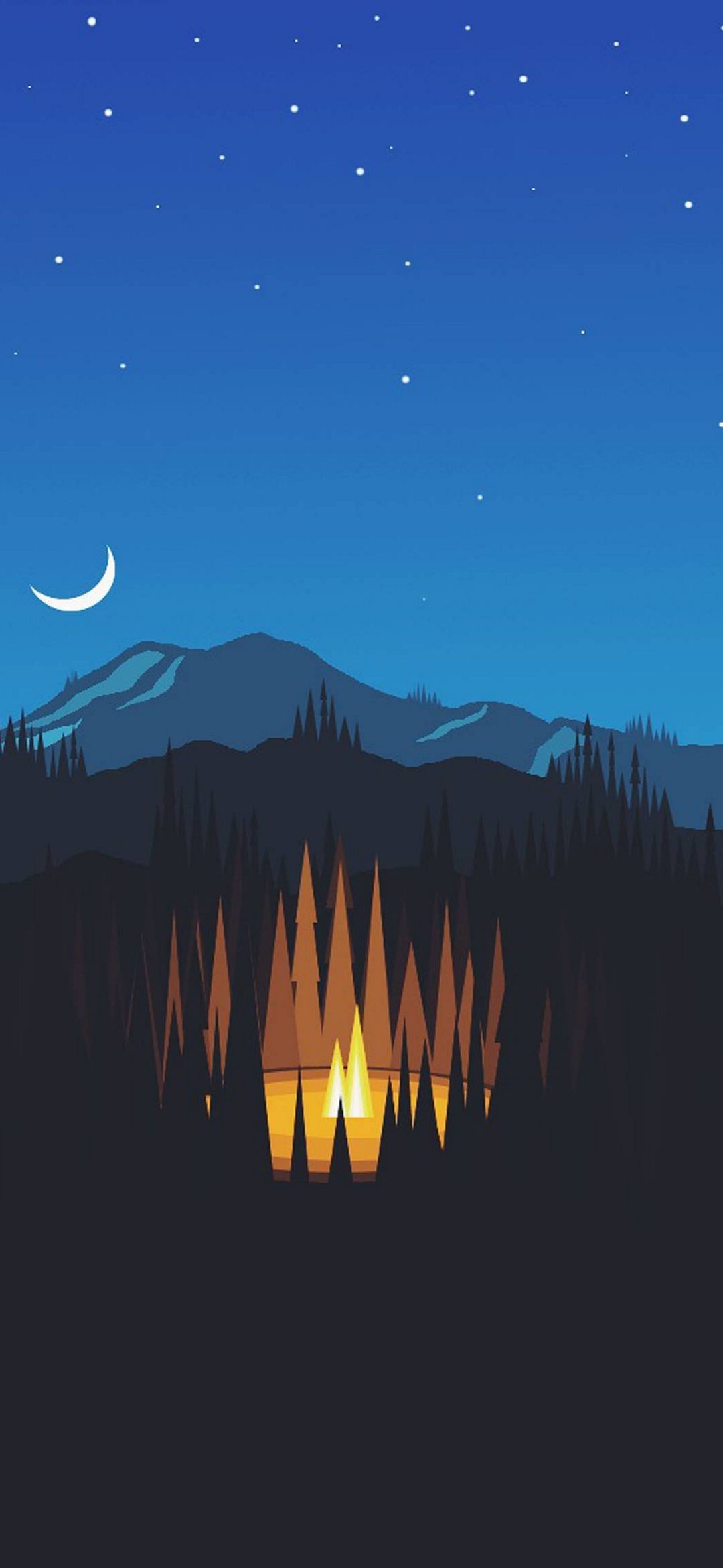 Night Landscape Minimal 4K Mobile Wallpaper Download Free ⋆ Traxzee