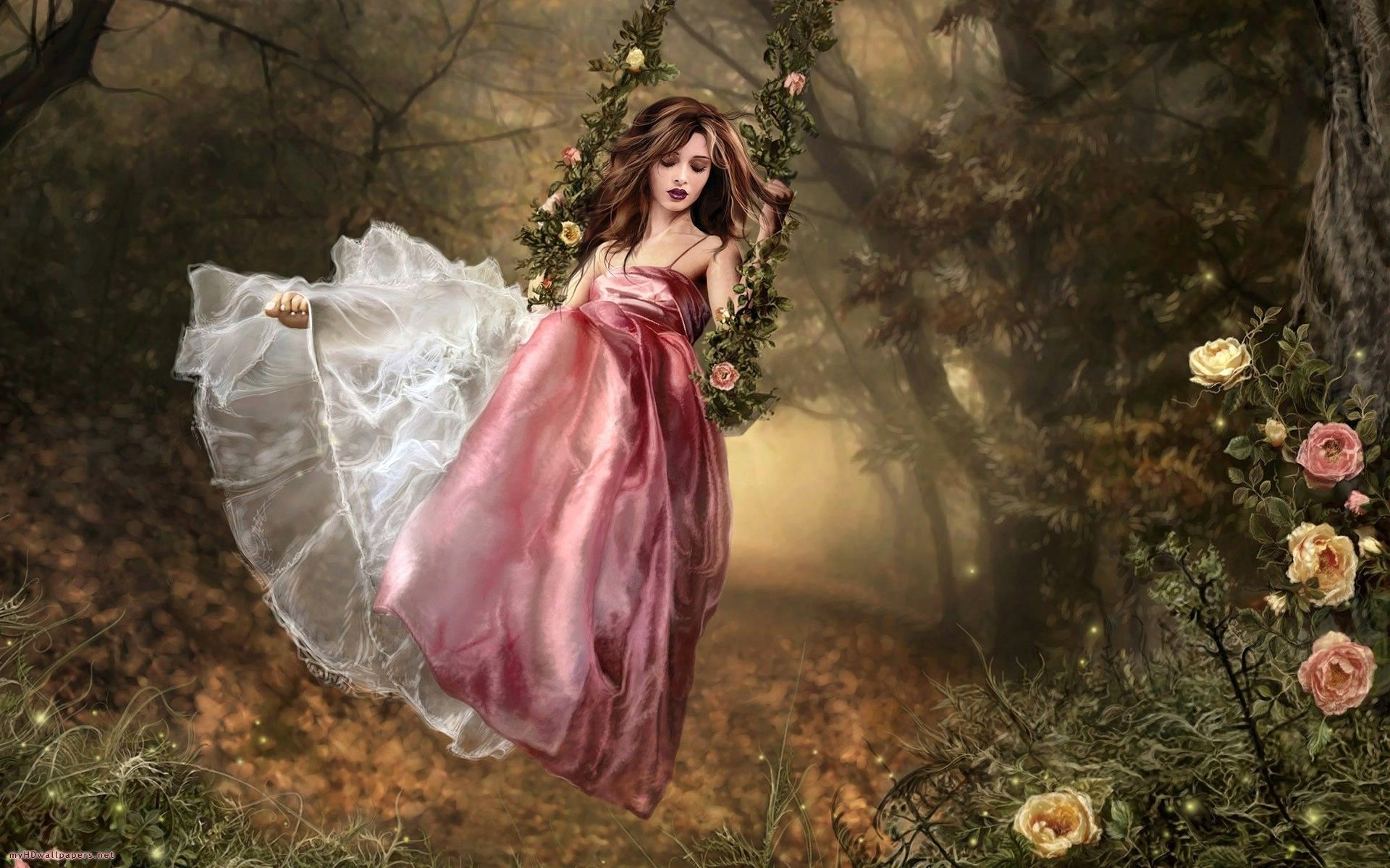 Fantasy, girl, swing, category, wallpaper