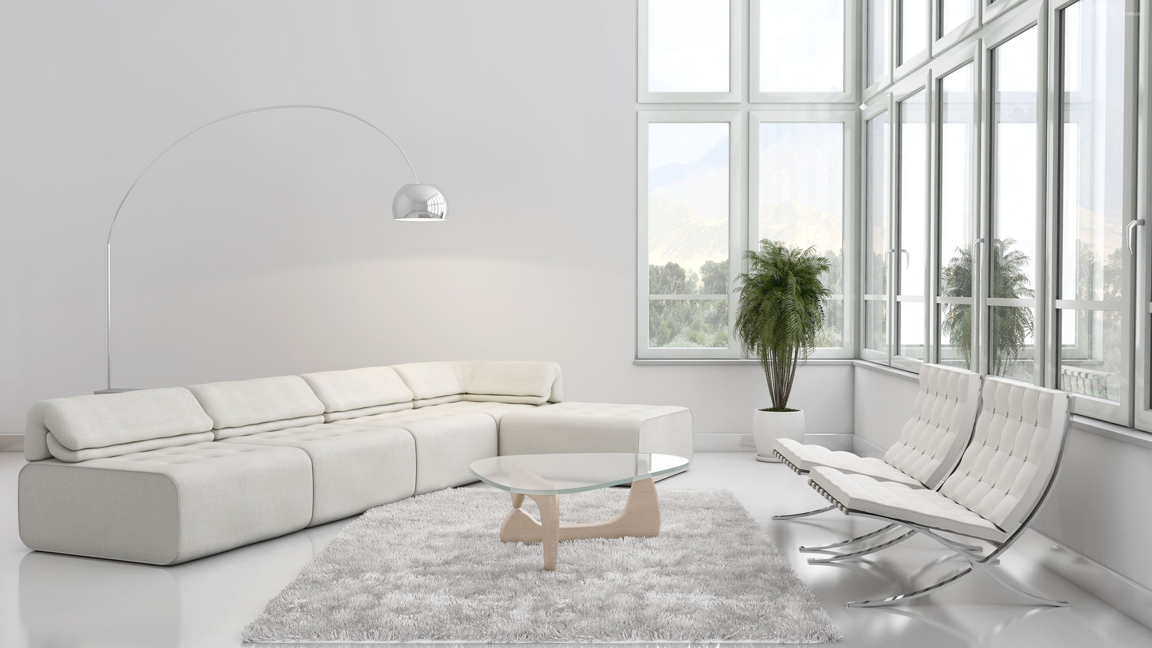 plain white living room