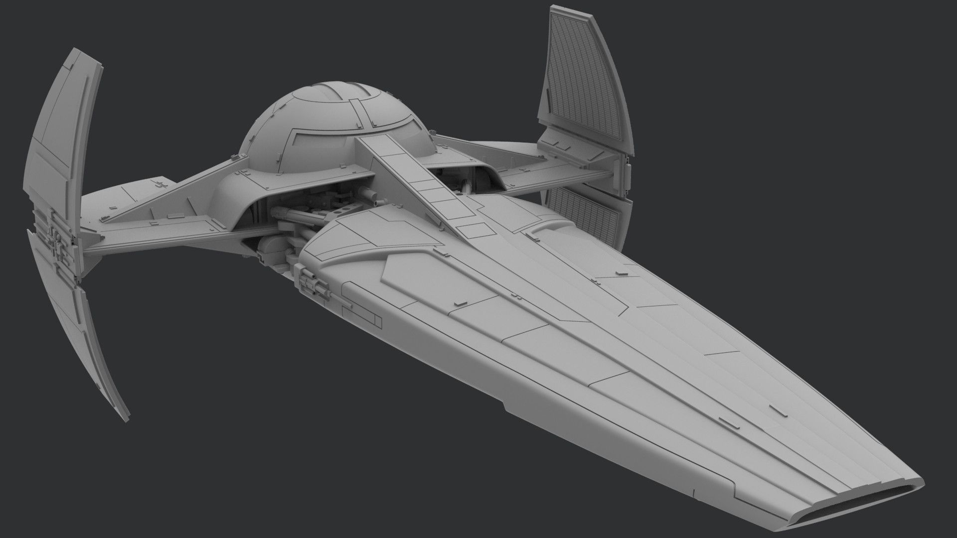 Sith Infiltrator 3D model, julien Lefebvre. Spaceship art, 3D model, Ship art