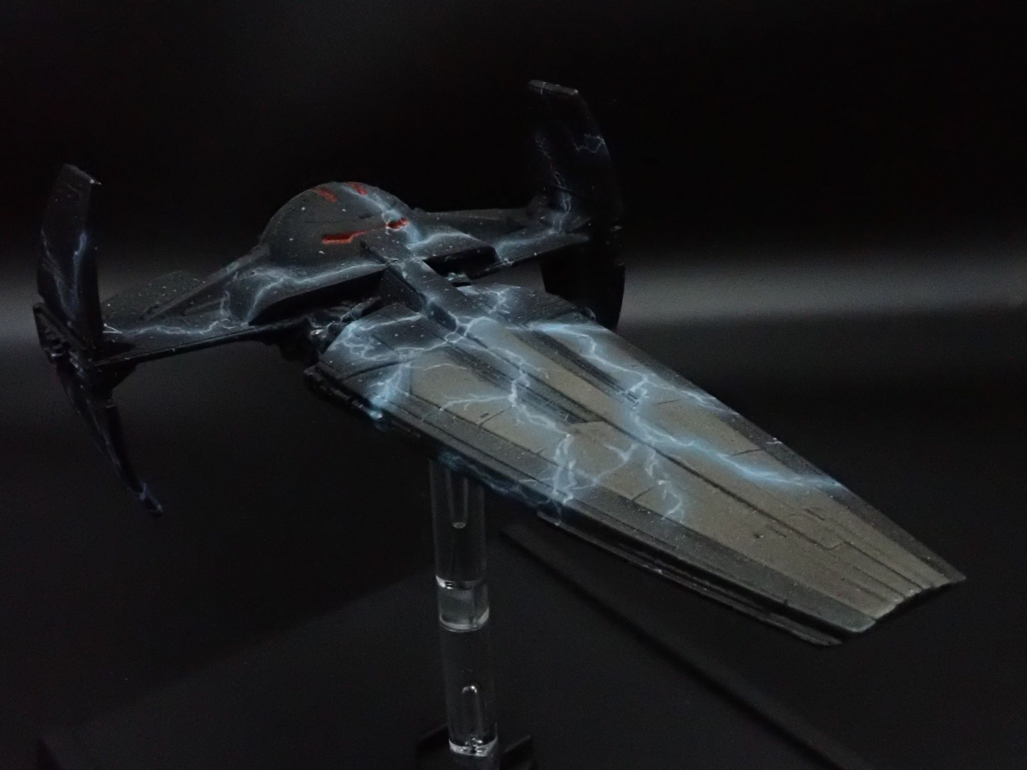 Decloaking Scimitar Sith Infiltrator Form X Wing Miniatures Game Repaint, That's Darth Maul's Ship